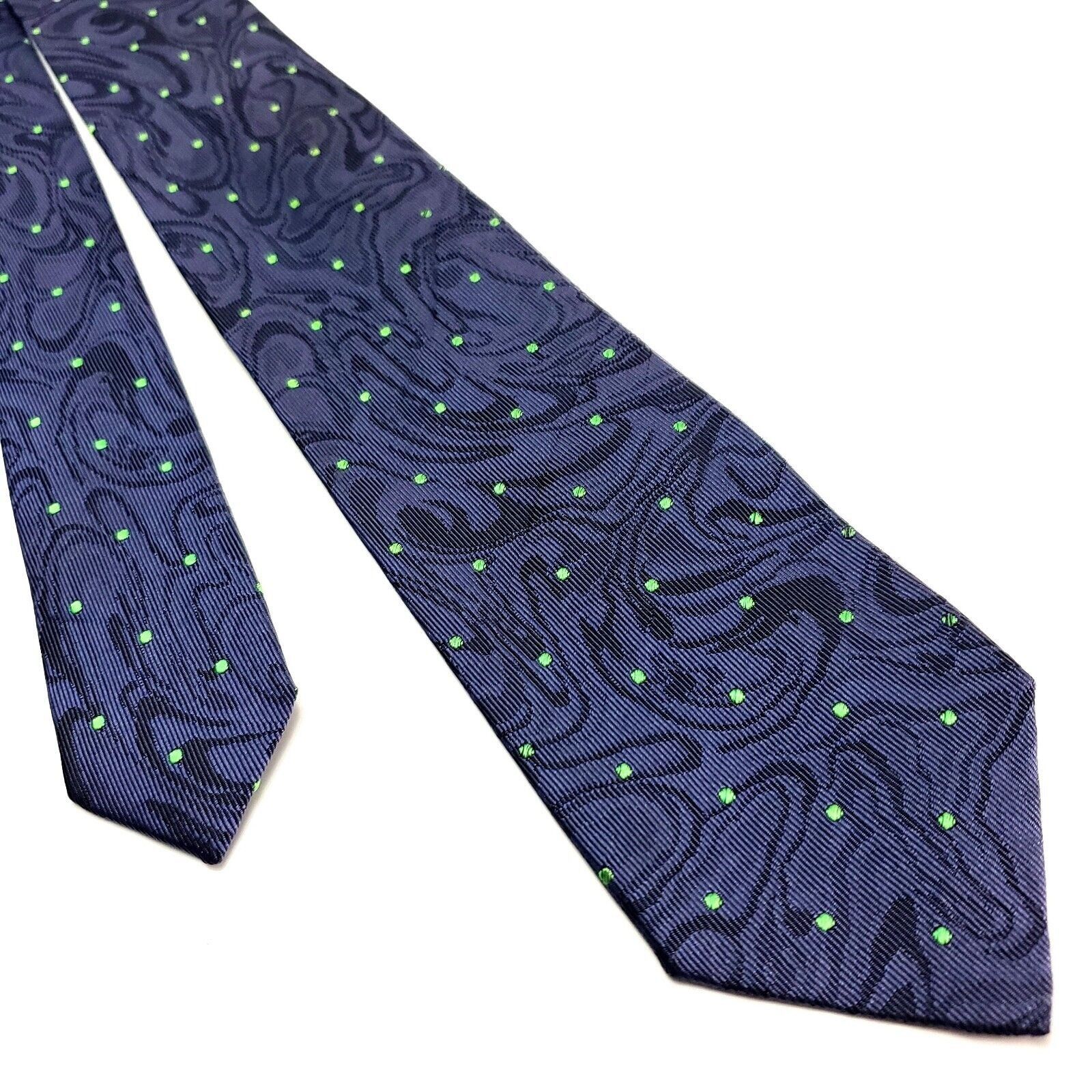 Kenzo Kenzo Blue Silk Tie Woven Short Skinny Dot Oil Slick Italy Size ONE SIZE - 1 Thumbnail