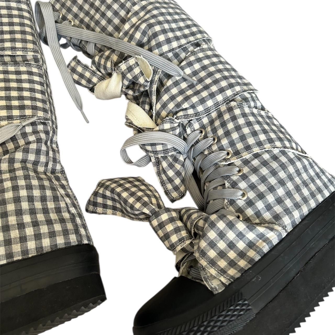 Japanese Brand Japanese Checkered Bowtie Platform Boots Size US 5.5 / IT 35.5 - 8 Thumbnail