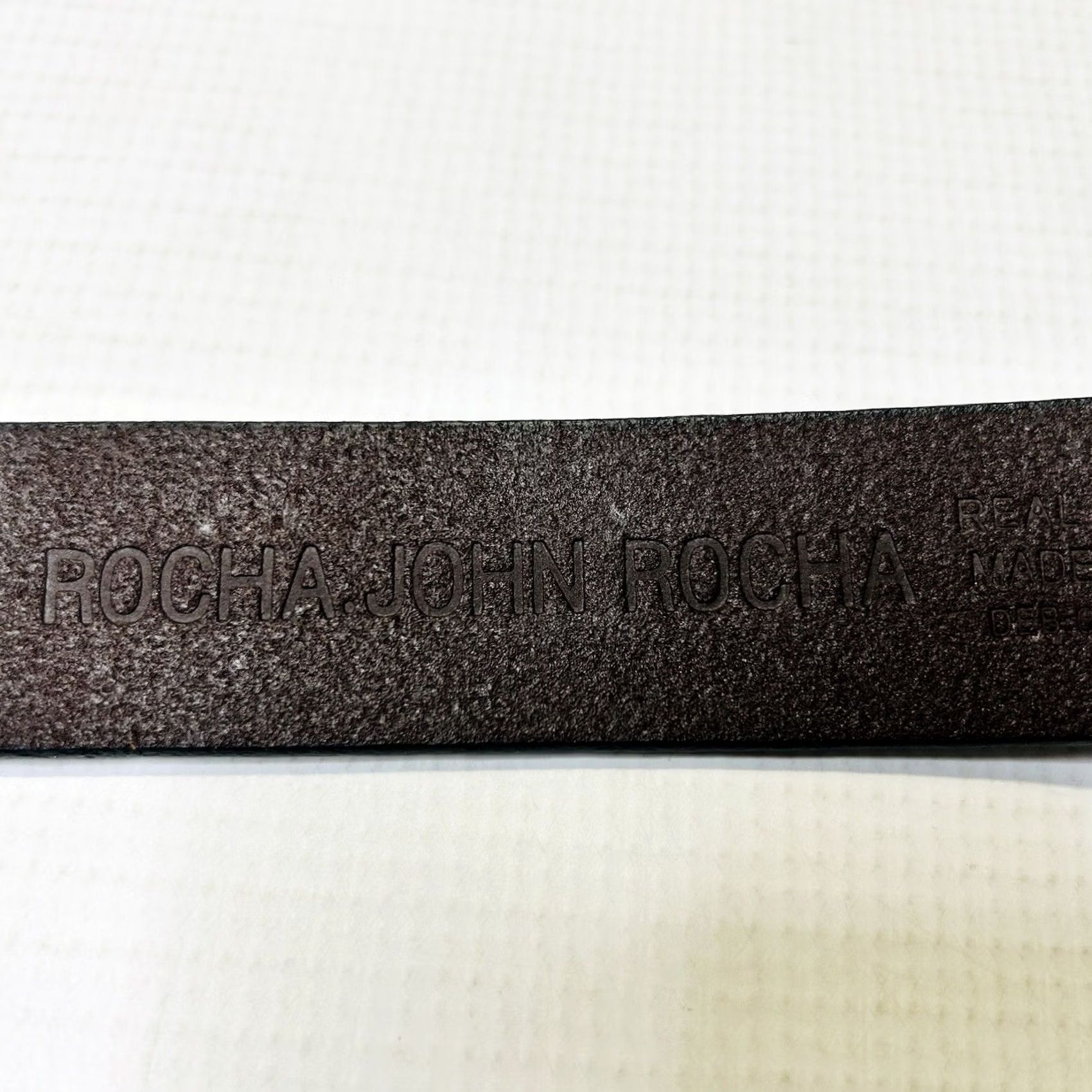 Vintage VINTAGE Rocha John Rocha Brown Belt Leather Jeans Trouser Workwear One Size 47" Long Size US 35 - 4 Thumbnail