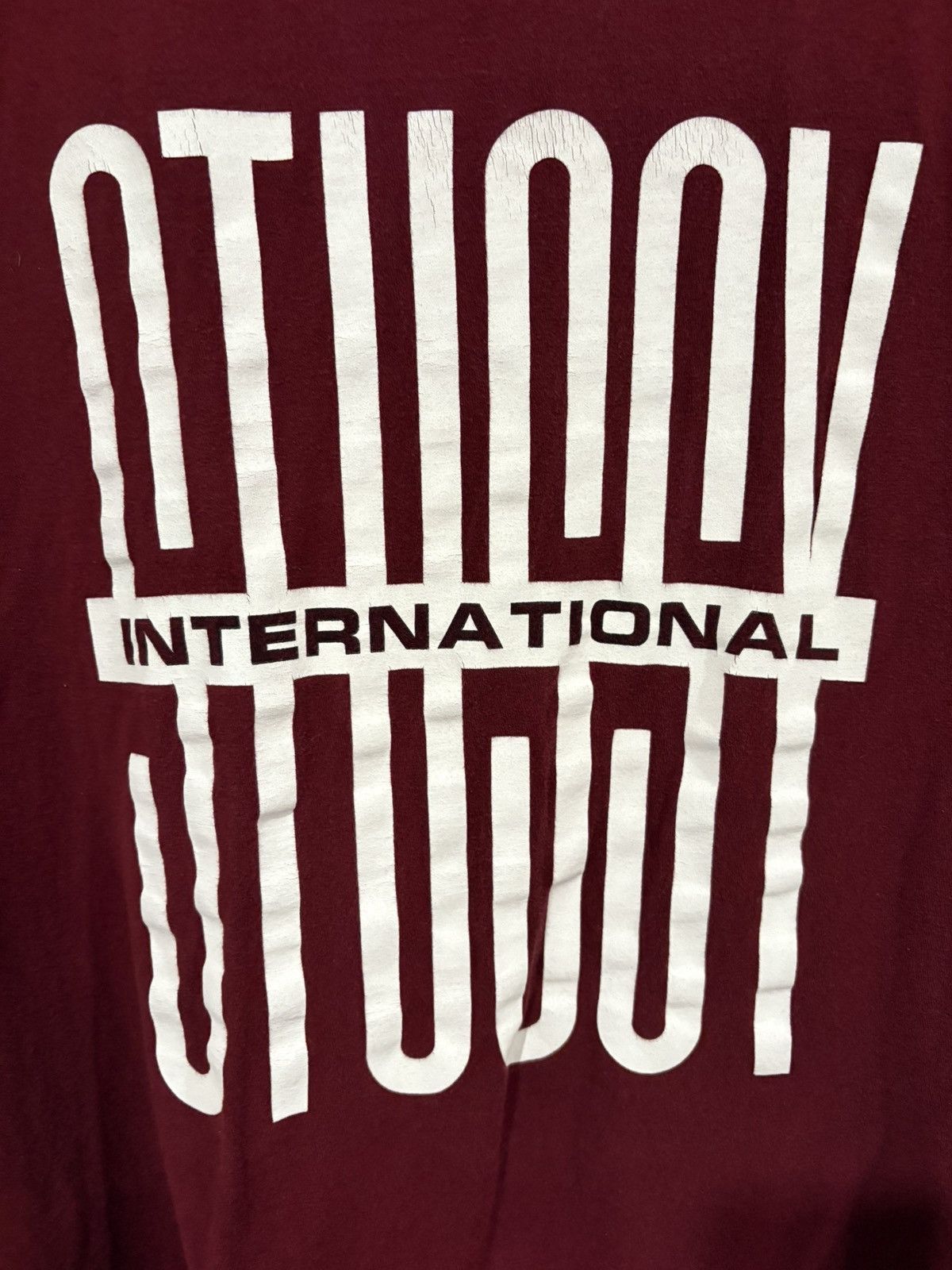 Stussy Stüssy Maroon “International” Graphic T-Shirt Size L Cotton Size US L / EU 52-54 / 3 - 2 Thumbnail