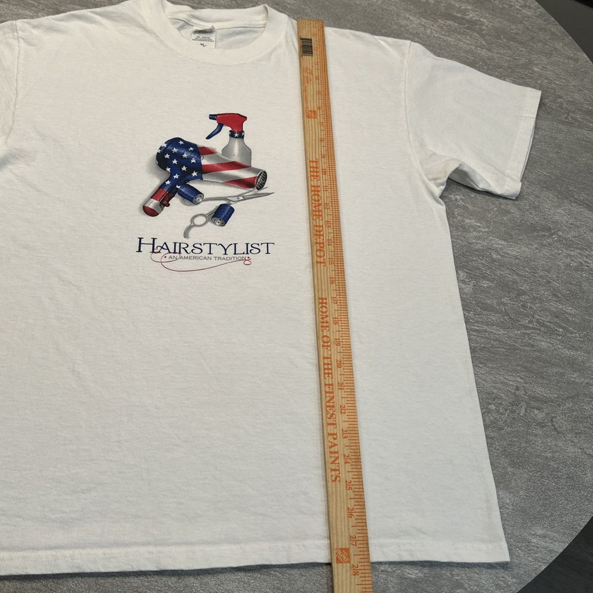 Anvil × Vintage Vintage Y2K Hairstylist Hairdresser USA Flag American Shirt Size US XL / EU 56 / 4 - 5 Thumbnail