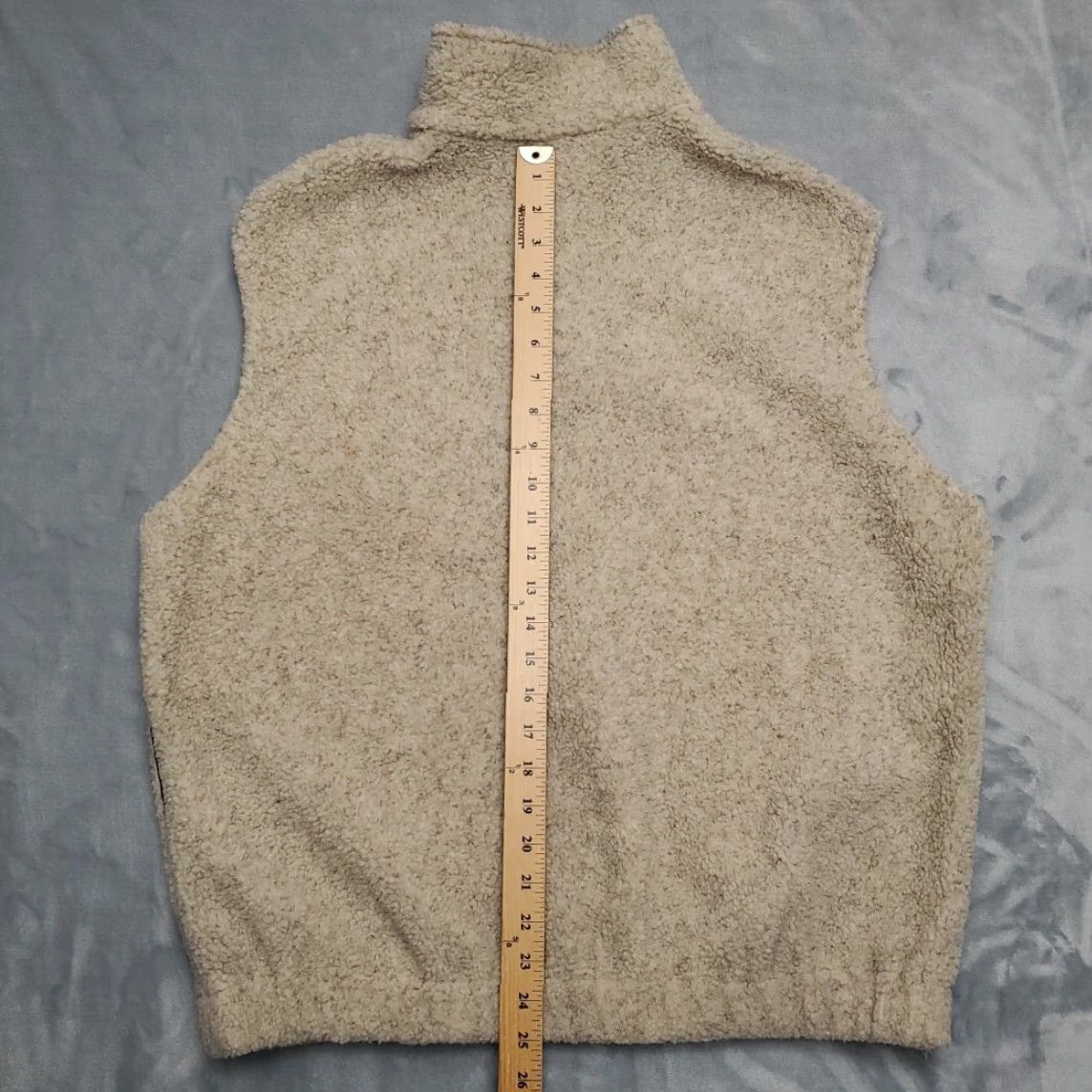 Vintage VINTAGE Center at Salmon Lake Montana Vest Mens L Beige Fleece Made in USA 90s Sportsmaster Mock Neck Full Zip Knitted Sweater Size US L / EU 52-54 / 3 - 7 Thumbnail