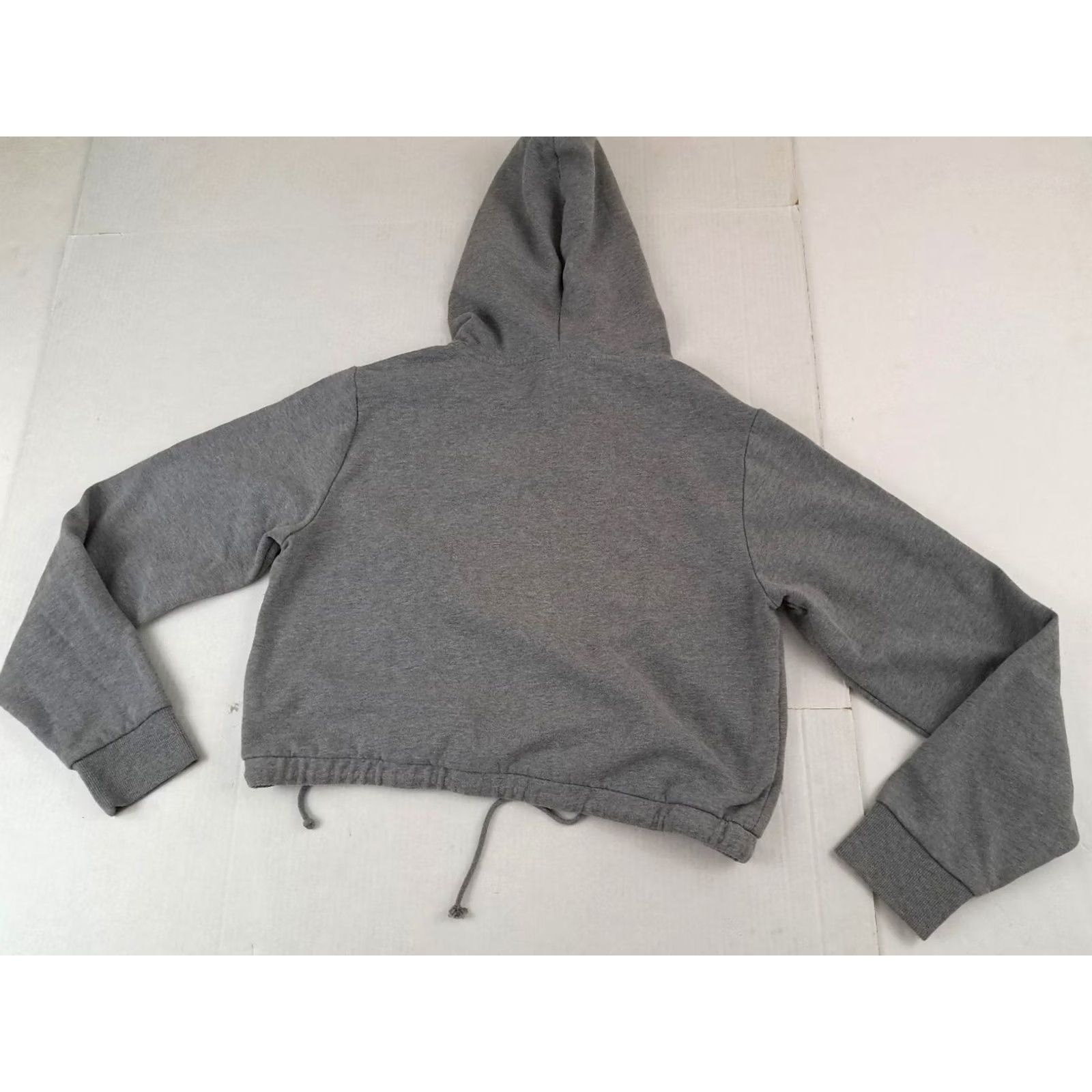 Vans Vintage Vans Woman Cropped Grey Cotton X-Large Hoodie – Skater Girl Size XL / US 12-14 / IT 48-50 - 4 Thumbnail