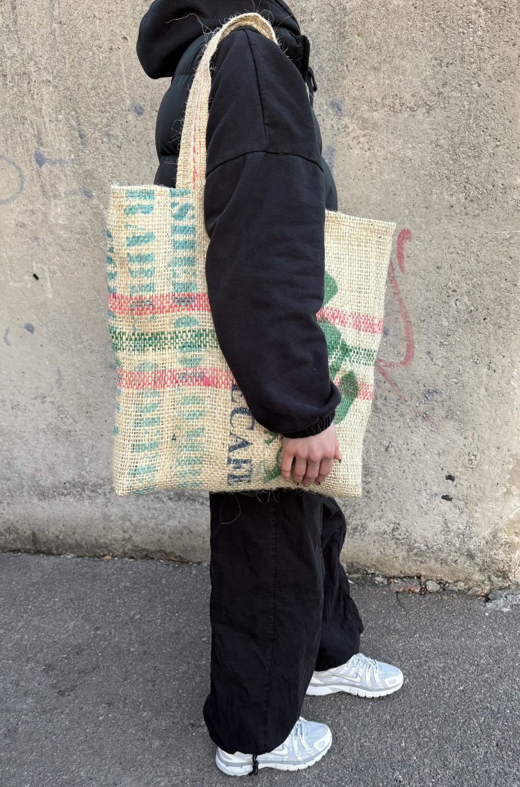 Other Recycled Coffee Sack Tote Bag Burlap Market Shopper Size ONE SIZE - 2 Thumbnail