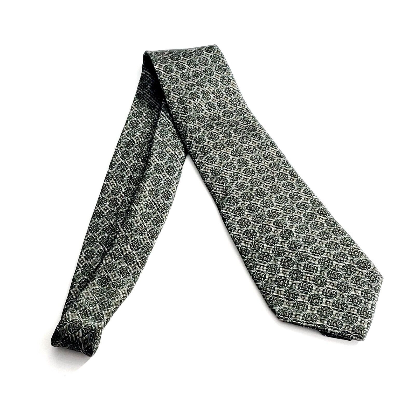 Arrow Arrow Green Tan Geometric Print Silk Tie Size ONE SIZE - 7 Thumbnail