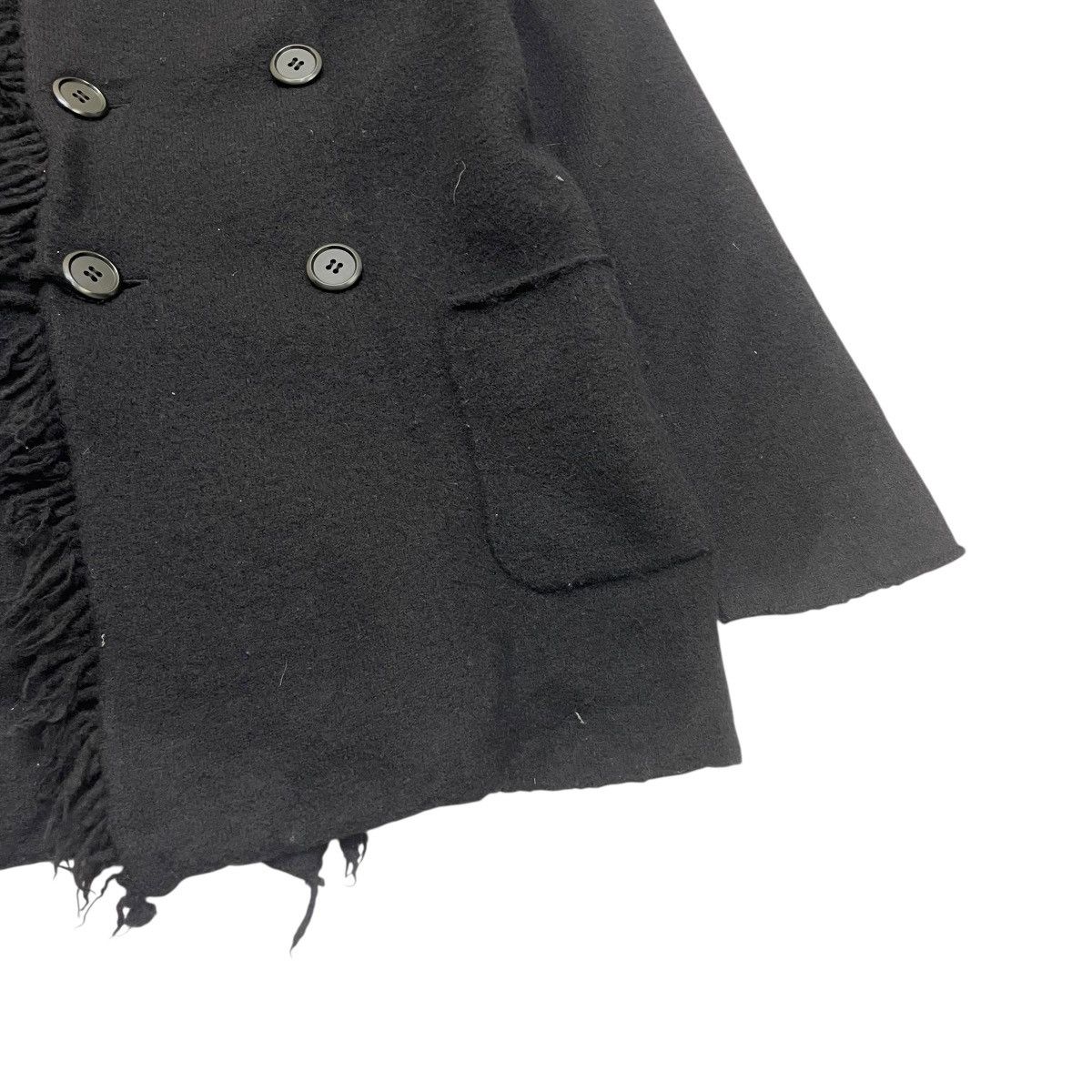 gomme 🔥Unique Design Gomme Black Wool High Collar Frindged Jacket Size M / US 6-8 / IT 42-44 - 7 Thumbnail