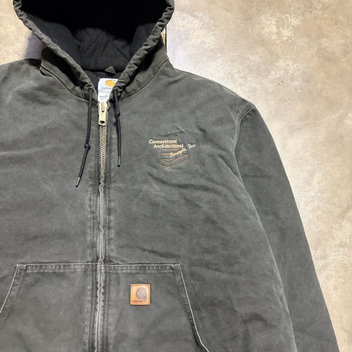 Carhartt Vintage Carhartt Mossy Green Hooded Active Jacket Zip Up Y2K Size US XL / EU 56 / 4 - 3 Thumbnail