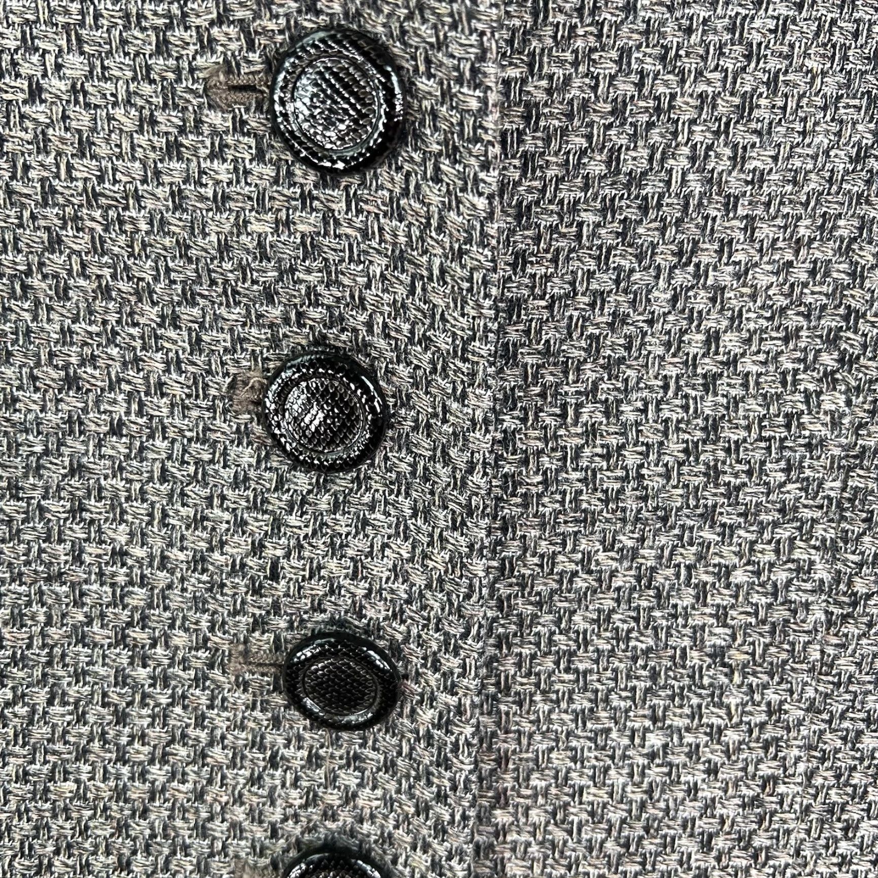 Vintage VINTAGE Herbert Grossman Blazer Jacket Womens Size 12 Gray Wool Blend Tweed/Peak Lapel Four-Button Long Sleeve Regular Fit Size XL / US 12-14 / IT 48-50 - 4 Thumbnail