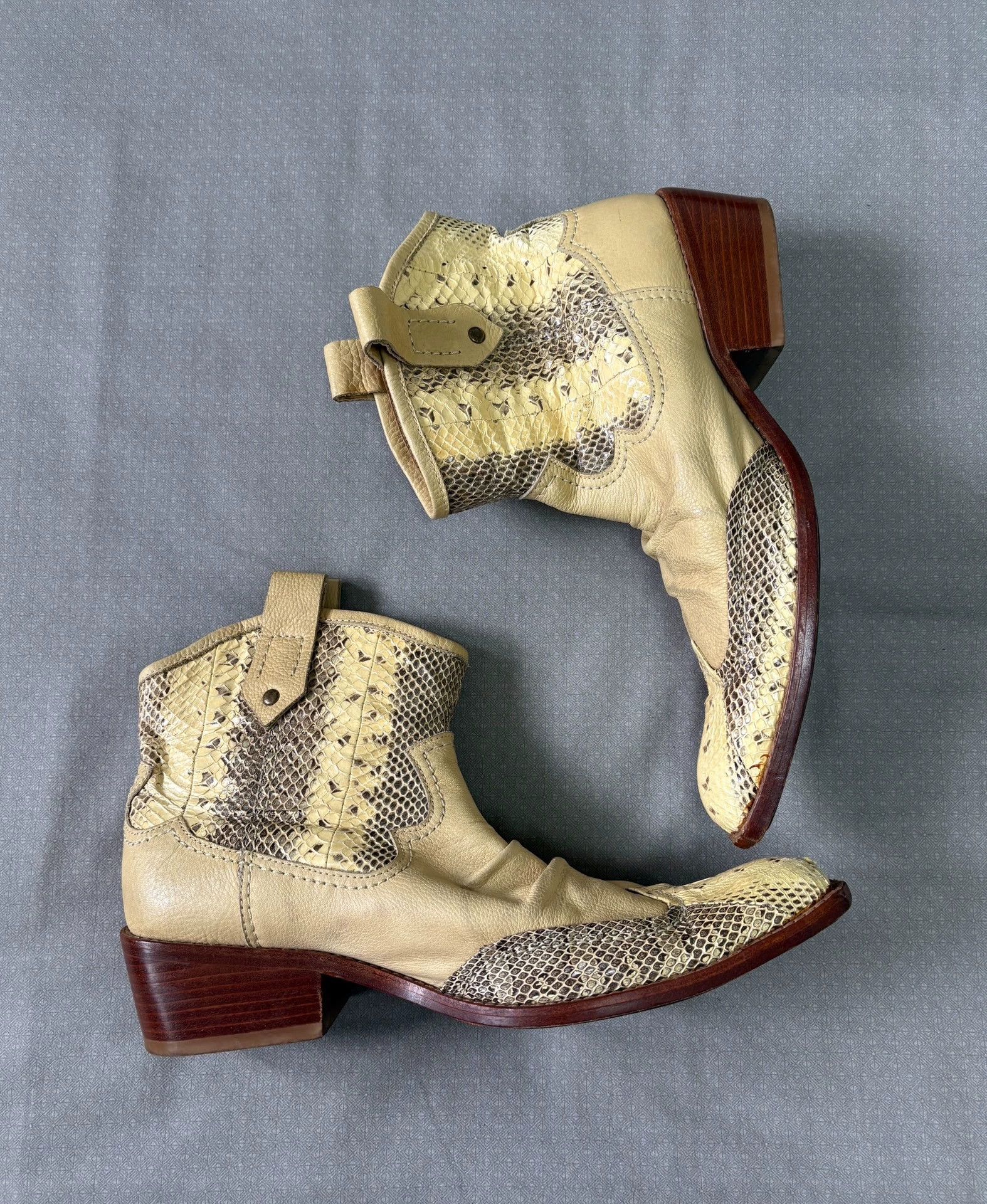 Tornado Mart Tornado Mart Vintage Snake Leather Pleated 255 Boots US7.5-8 Size US 7.5 / EU 40-41 - 3 Thumbnail