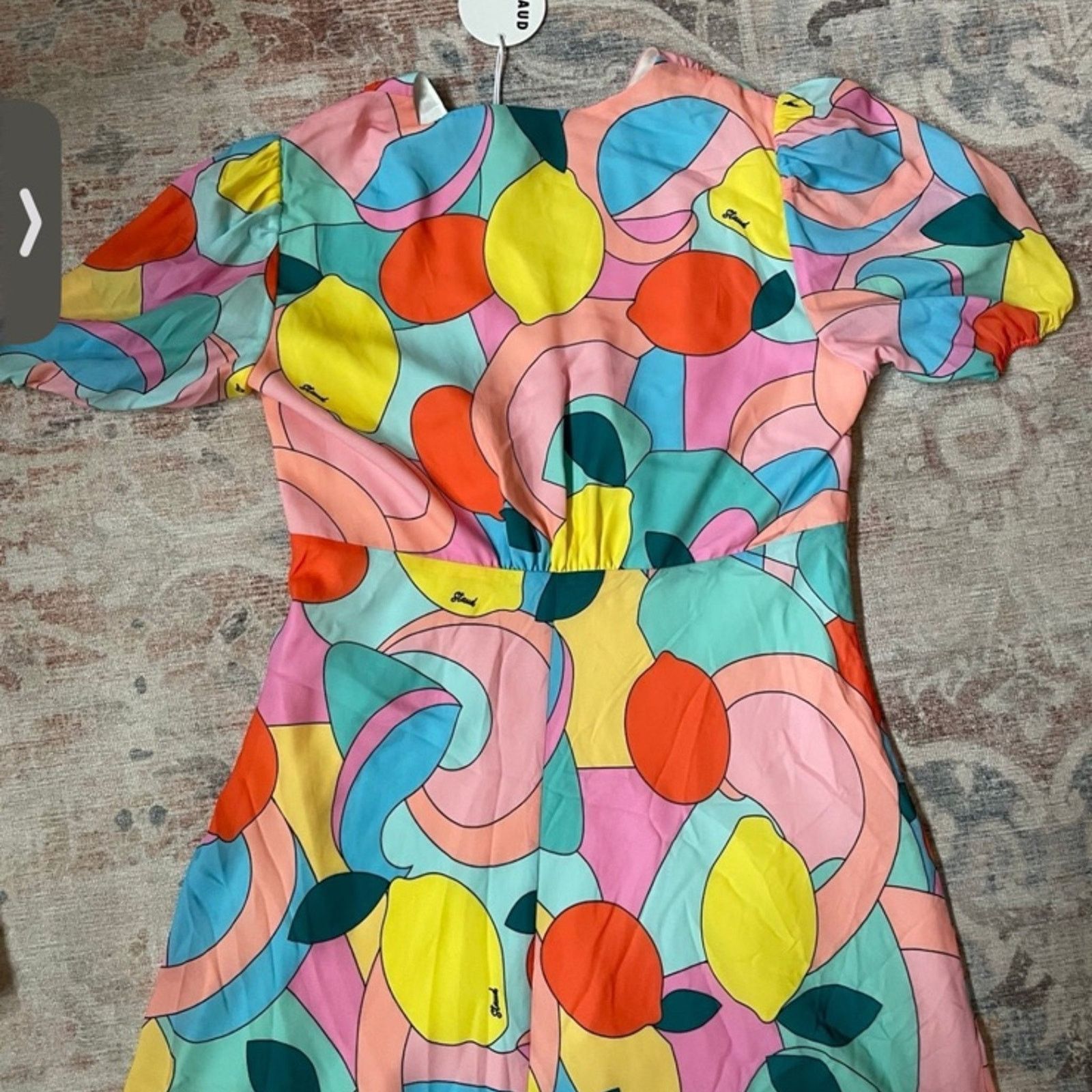 Staud NWT Staud Milla mini-dress in Citrus Kaleidoscope - size 16 Size XXL / US 16-18 / IT 52-54 - 2 Thumbnail