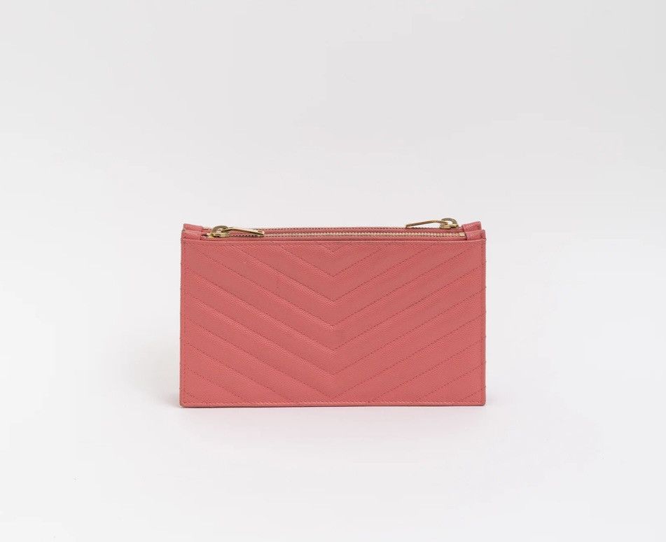 Saint Laurent Paris Authenticity Certificate ✅ YSL Leather Clutch 💗 Size ONE SIZE - 4 Thumbnail