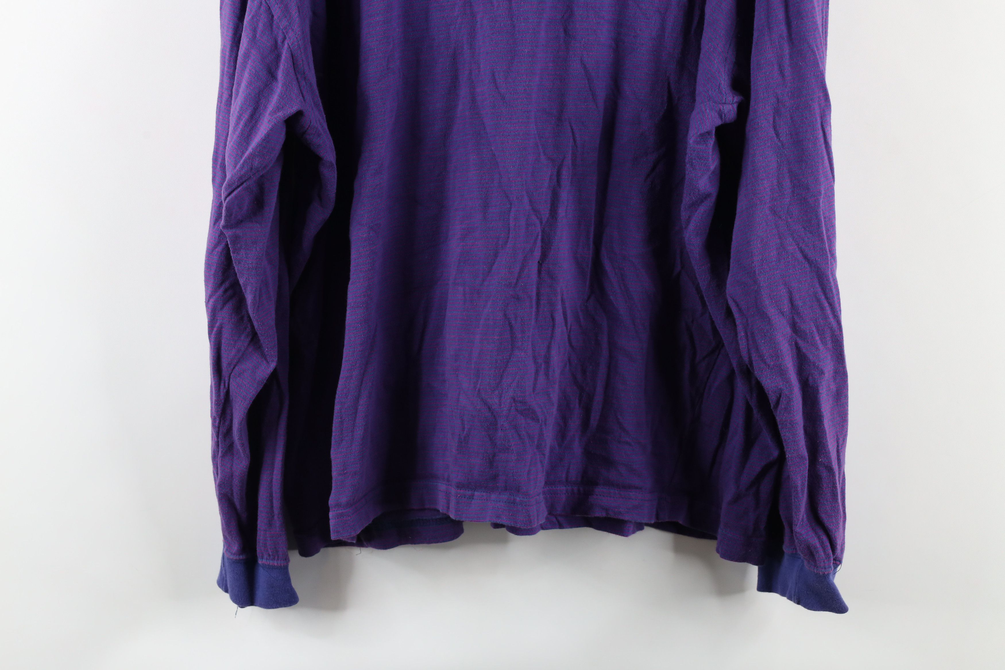 Vintage Vintage 90s Streetwear Striped Mock Neck Long Sleeve T-Shirt Size US M / EU 48-50 / 2 - 8 Thumbnail