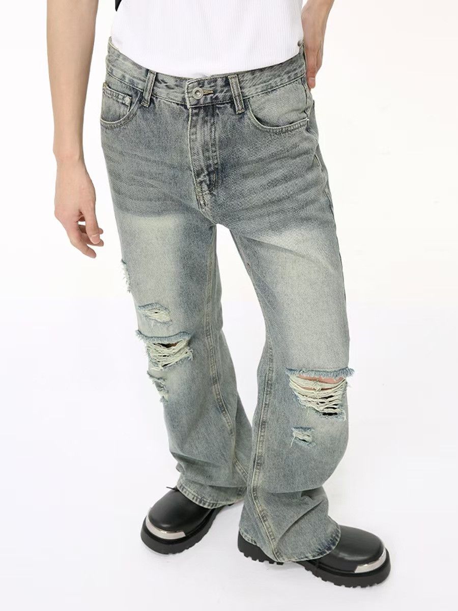 Japanese Brand × Vintage Washed and distressed street style hip hop jeans Size US 34 / EU 50 - 4 Thumbnail