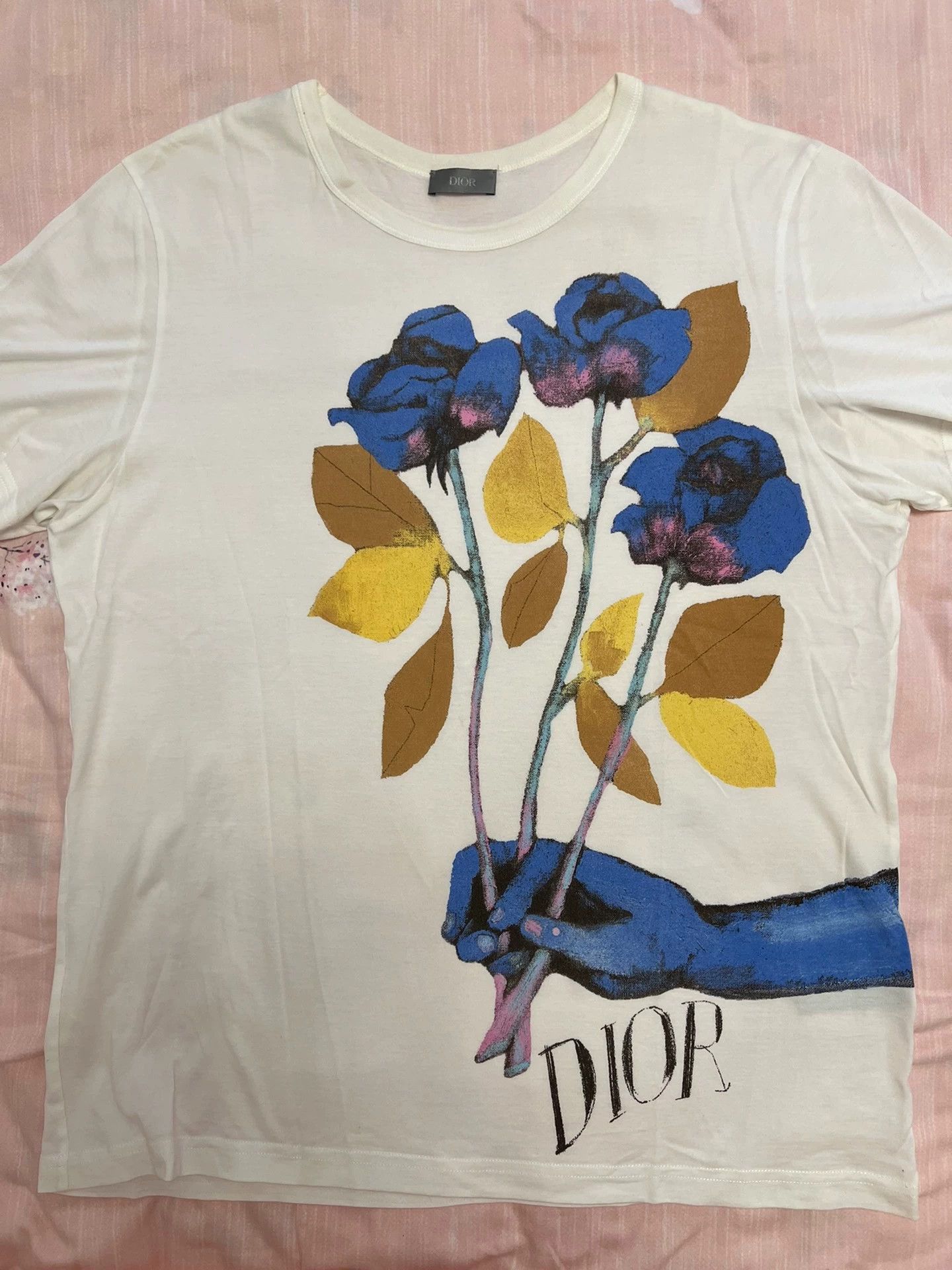 Dior Dior Floral T-shirt Men's L White Size US L / EU 52-54 / 3 - 1 Thumbnail