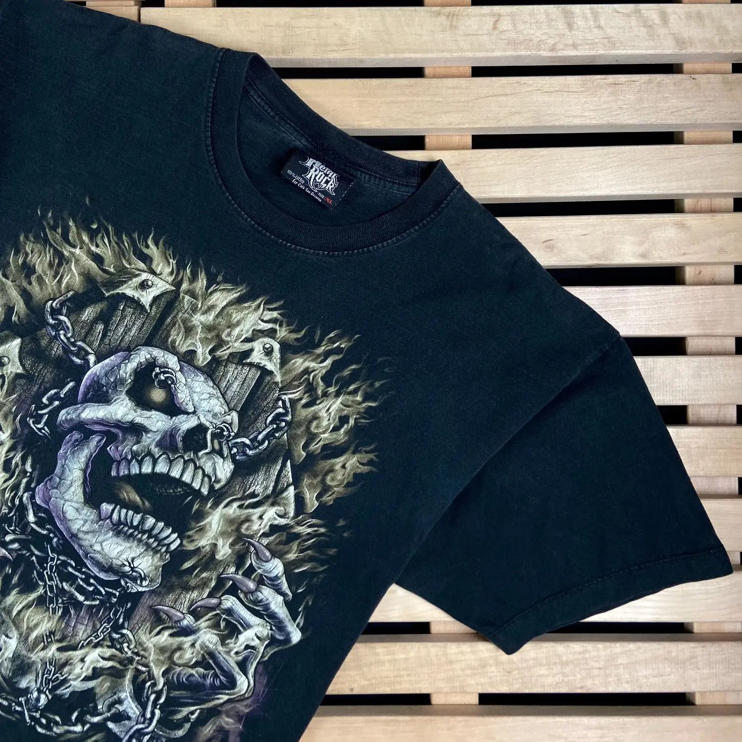Band Tees × Vintage Mens Vintage T Shirt Metal Rock Size XL Skull Size US XL / EU 56 / 4 - 2 Thumbnail