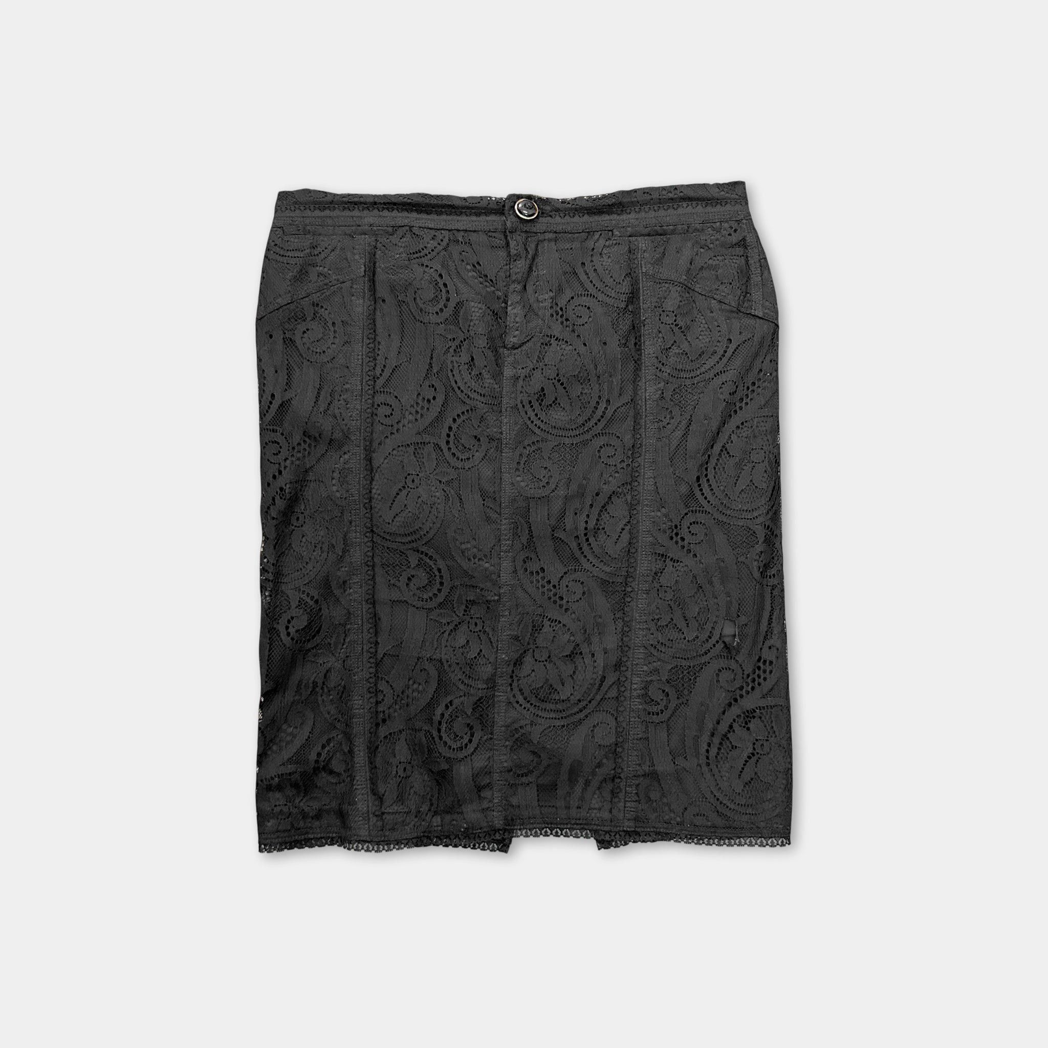 Dolce & Gabbana Dolce & Gabbana Black Venecian Lace Pencil Skirt Size 32" / US 10 / IT 46 - 1 Thumbnail