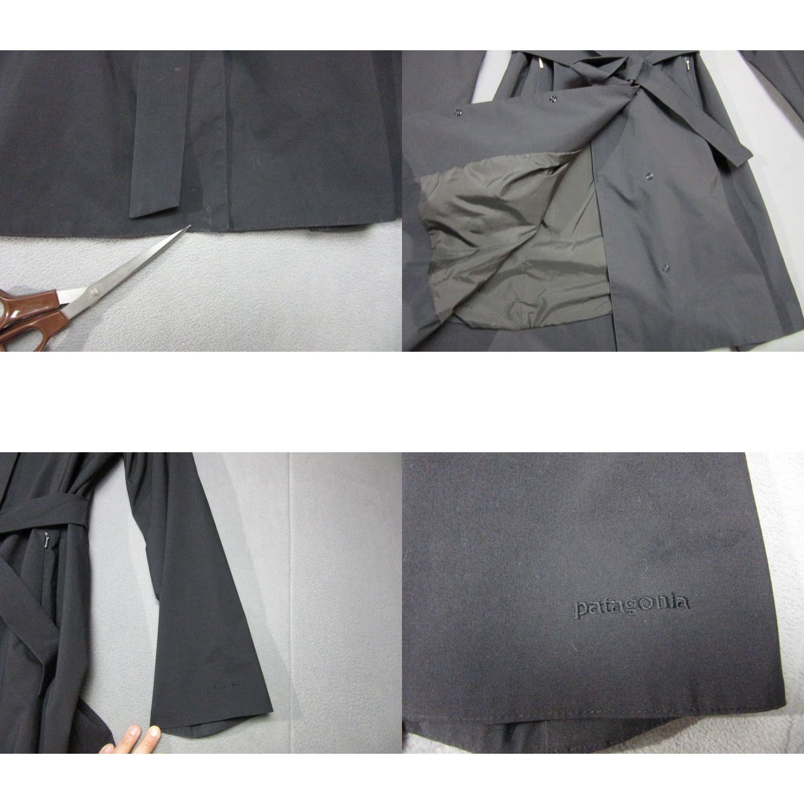 Patagonia Patagonia Coat Womens Medium Black Lined Larissa Trench Worn Wear Belted Woolless? Polyester Lined Coat Size M / US 6-8 / IT 42-44 - 8 Thumbnail