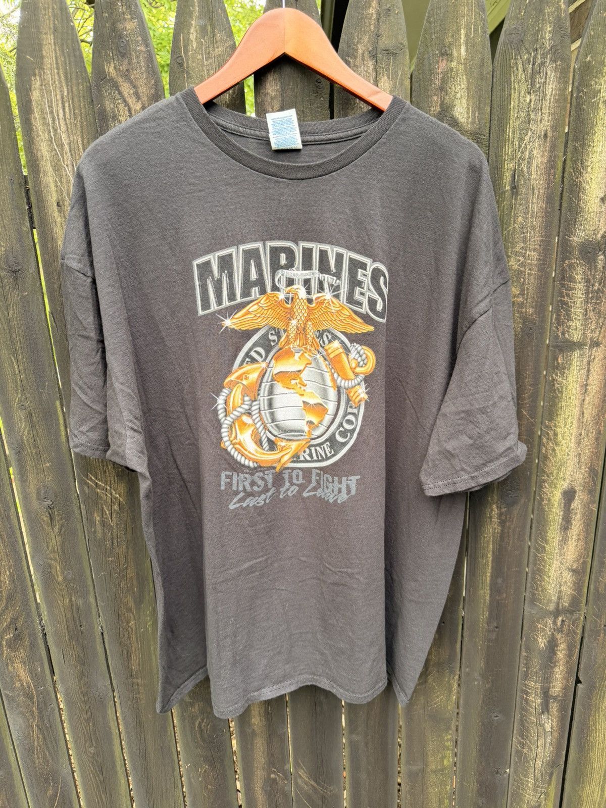 Vintage VTG USMC Marines ‘First to Fight Last to Leave’ tee Size 3XL Size US XXL / EU 58 / 5 - 1 Thumbnail
