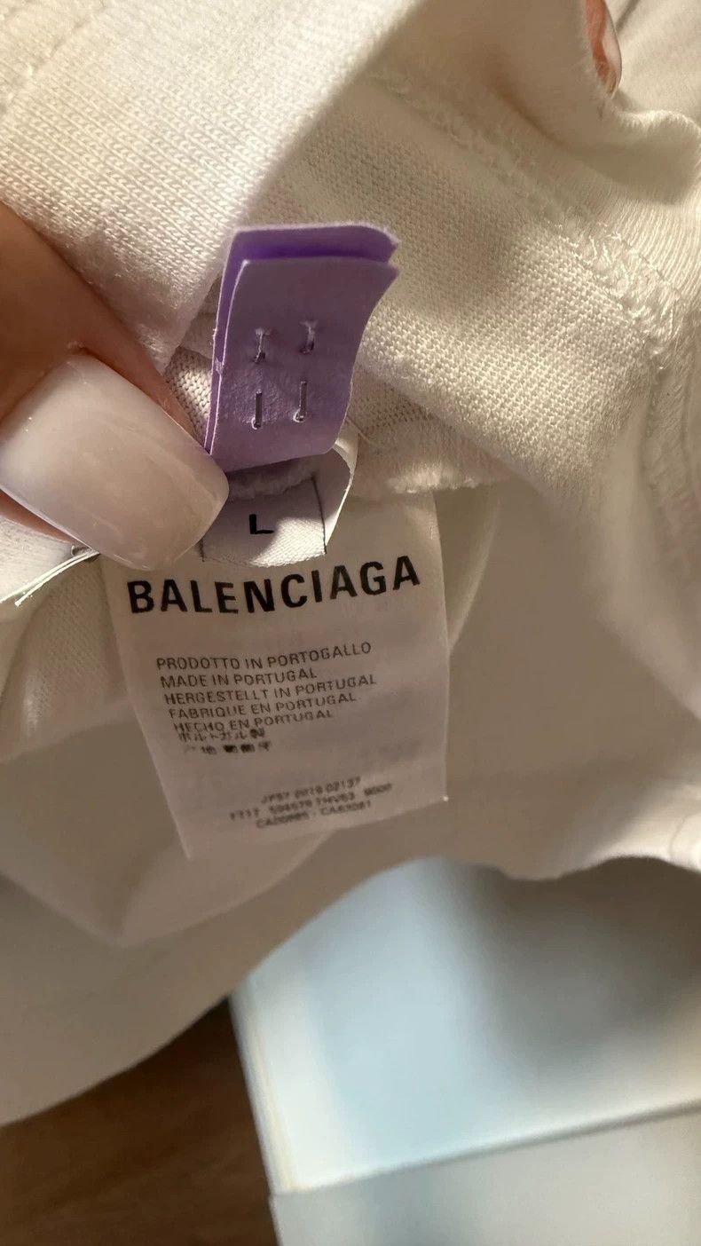 Balenciaga Balenciaga Eco-Friendly Short Sleeve T-Shirt, Size L, Whit Size US L / EU 52-54 / 3 - 3 Thumbnail