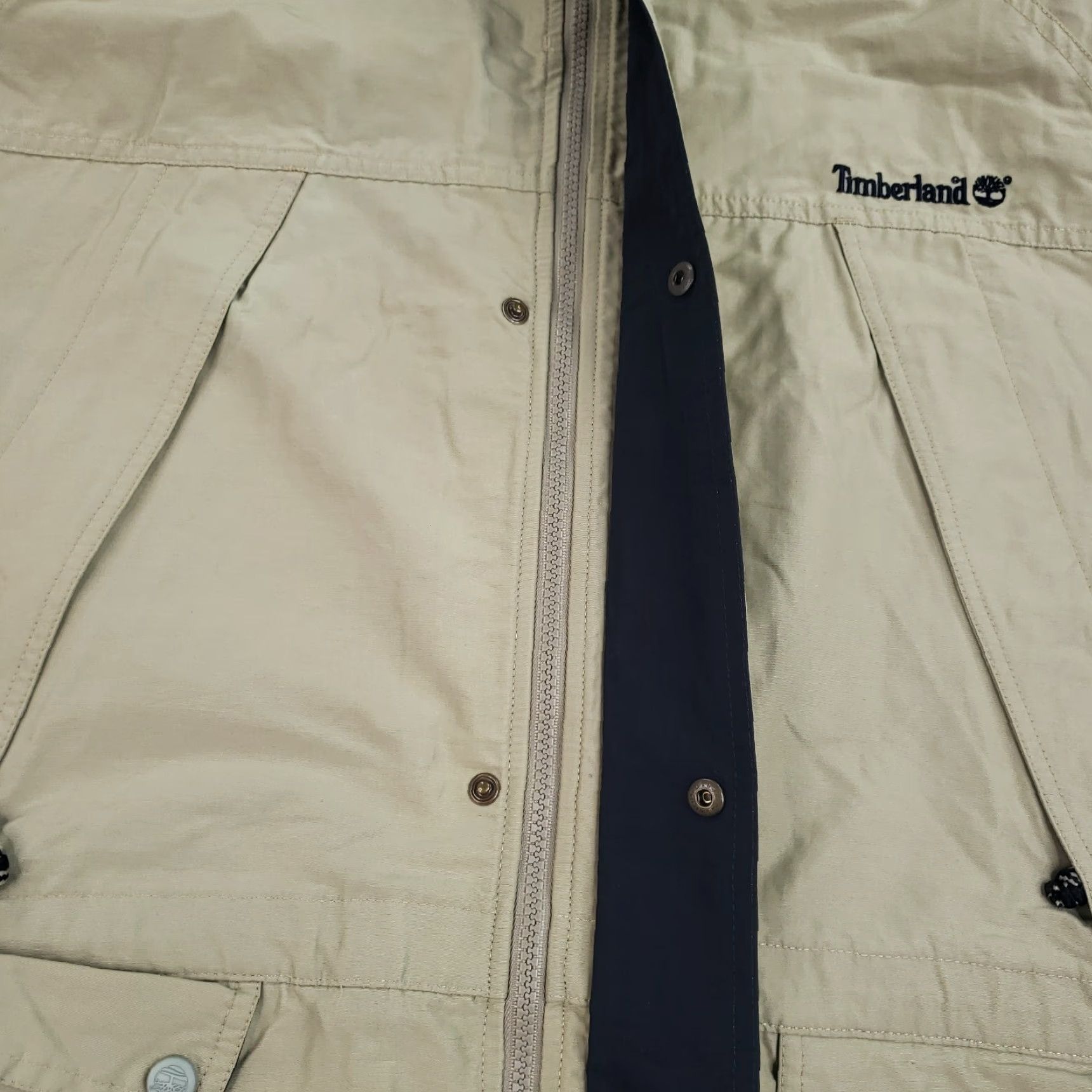 Timberland Timberland Water Resistant Full Zip Jacket Mens XL Beige Mid-Length Hooded Walking Size US XL / EU 56 / 4 - 5 Thumbnail