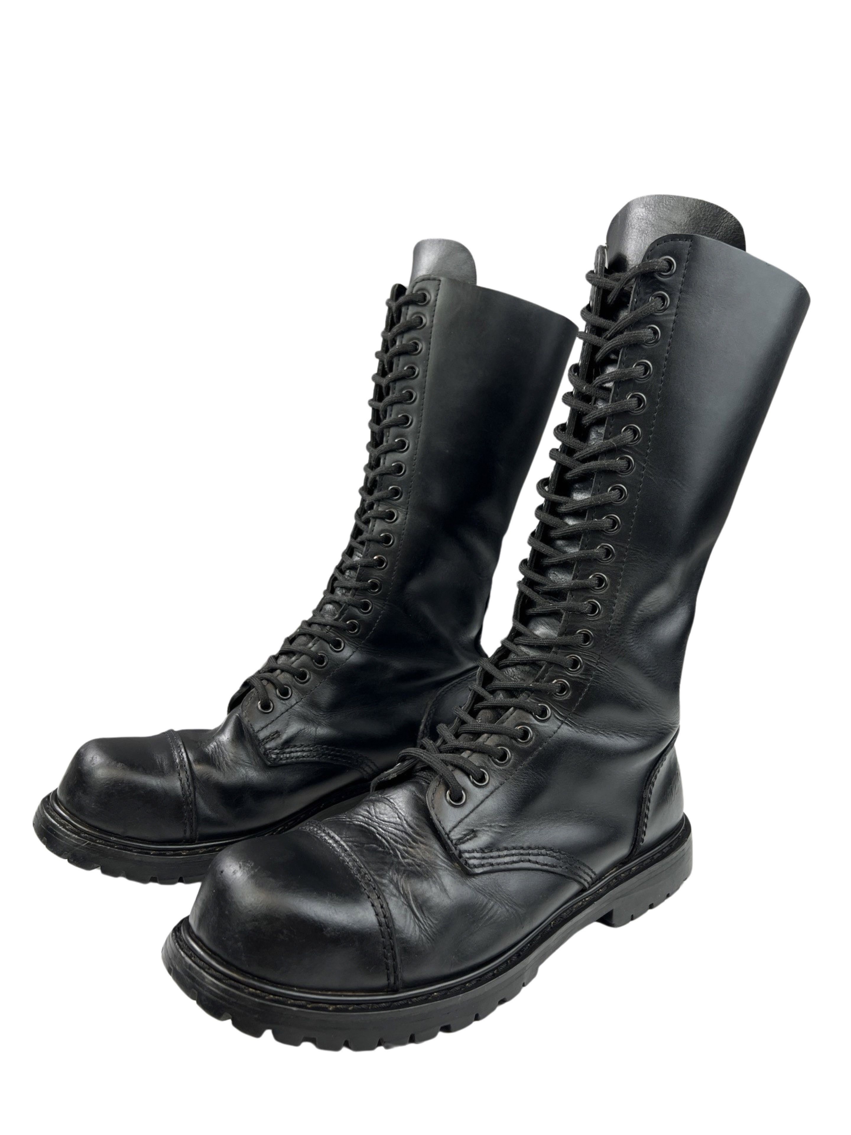 image of London Undercover x Undercover England 20 Rings Heavy Military Boots Steeltoe in Black (Size 13)