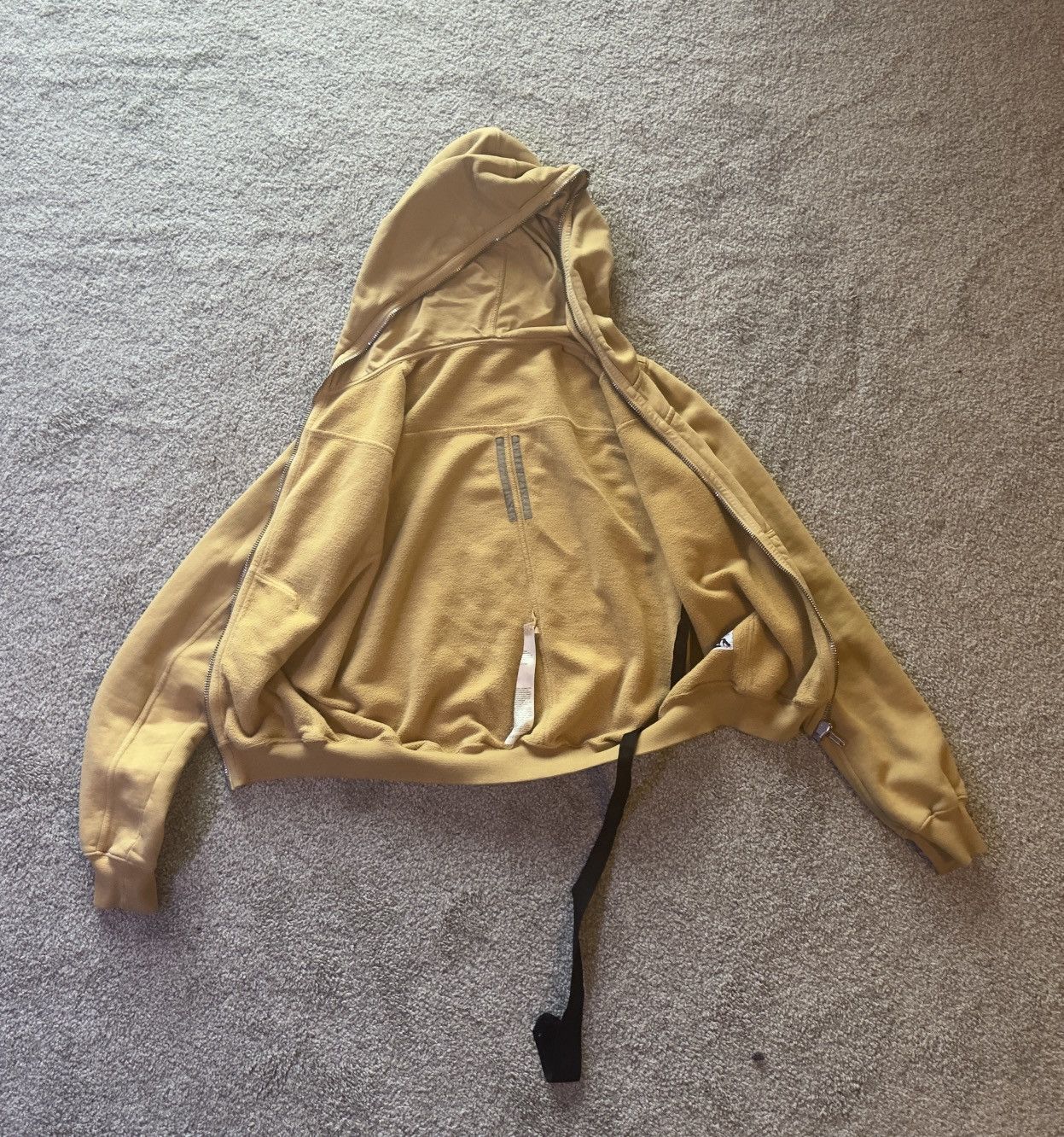 Rick Owens Drkshdw Rick Owens Mustard Felpa Gimp Hoodie Size US M / EU 48-50 / 2 - 2 Thumbnail