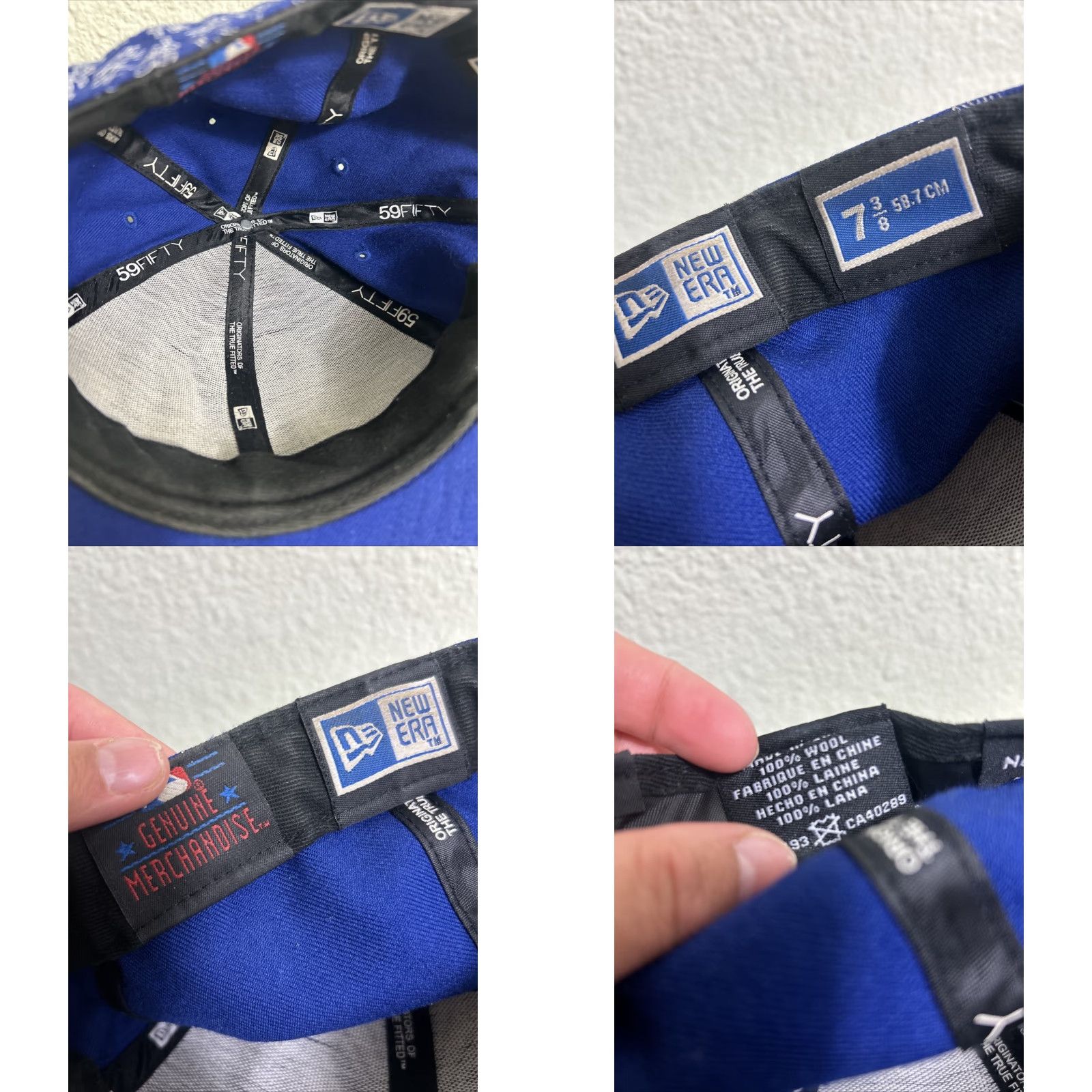 New Era VINTAGE New Era Baseball Hat NY Yankees Royal Blue 7 3/8 Men Wool 59FIFTY Cap Mens OR Boys Size ONE SIZE - 10 Thumbnail