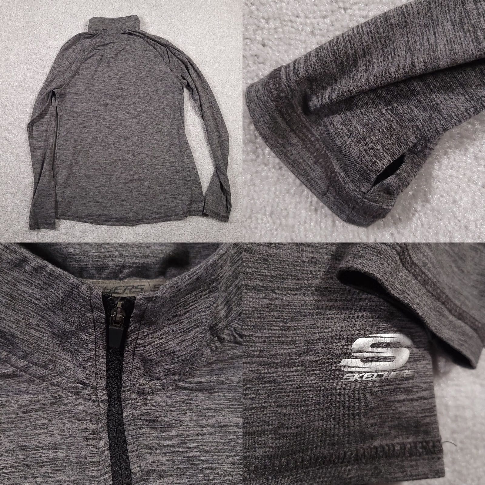 SKECHERS Skechers Sport Shirt Women’s Large Gray Long Sleeve 1/4 Zip Running Shirt Size L / US 10 / IT 46 - 8 Thumbnail