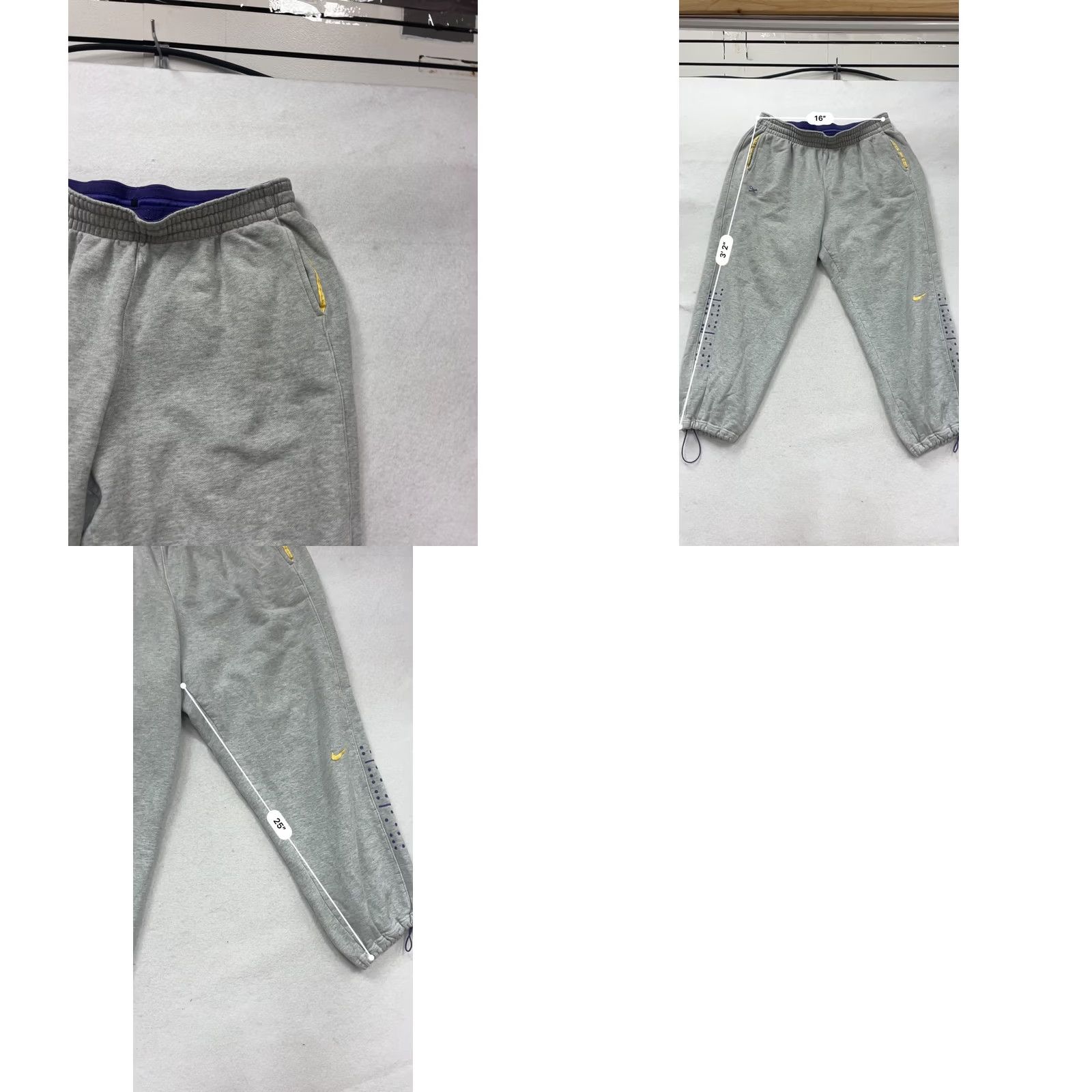 Nike Nike Gray Sweatpants 3XL Mens Pants 100% Cotton Elastic Waist Cuffs Sweatpants Activewear Size US 39 - 8 Thumbnail