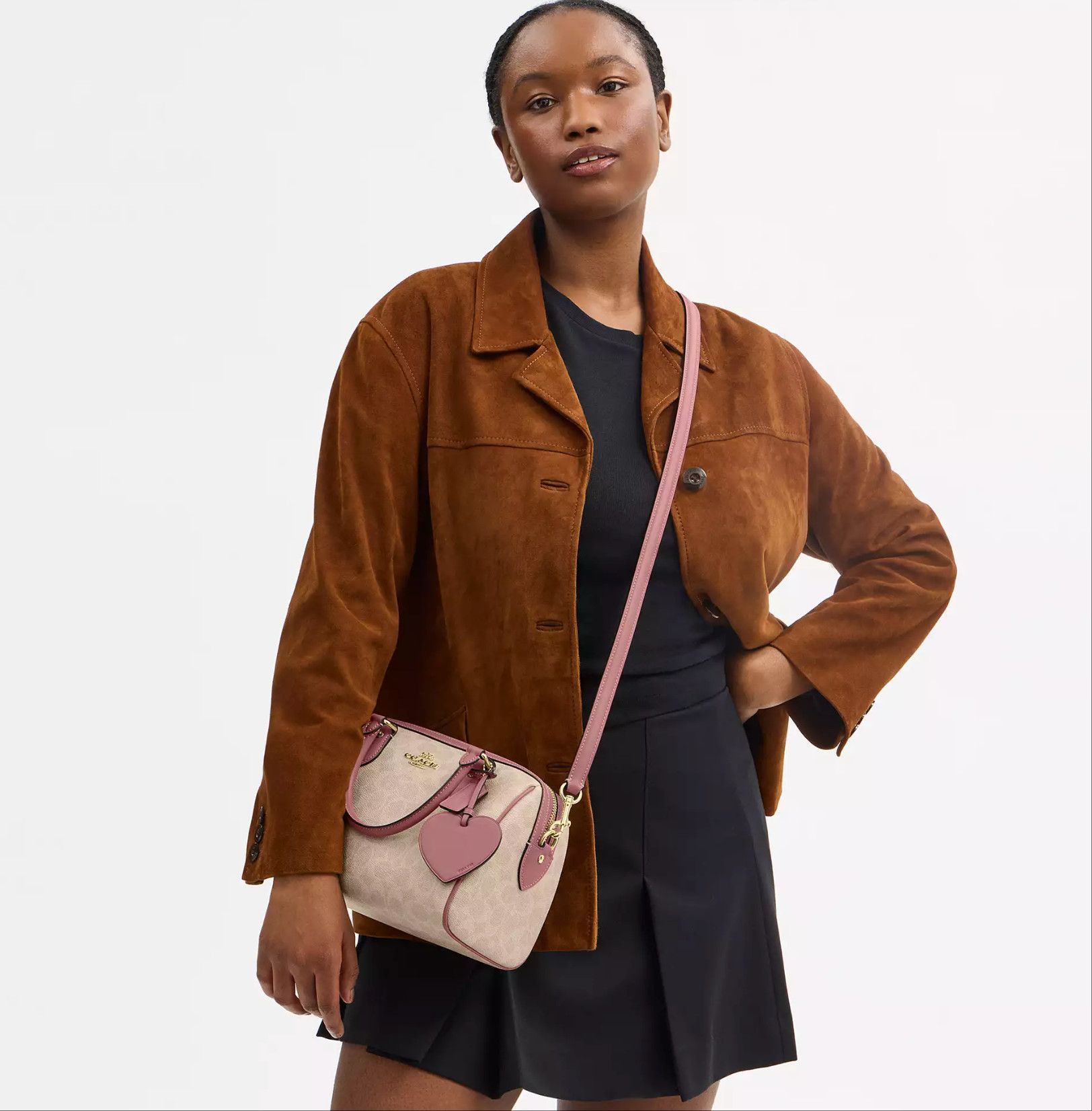 Coach Rowan Satchel Bag In Signature Canvas With Heart Charm CDB21 Size ONE SIZE - 14 Thumbnail