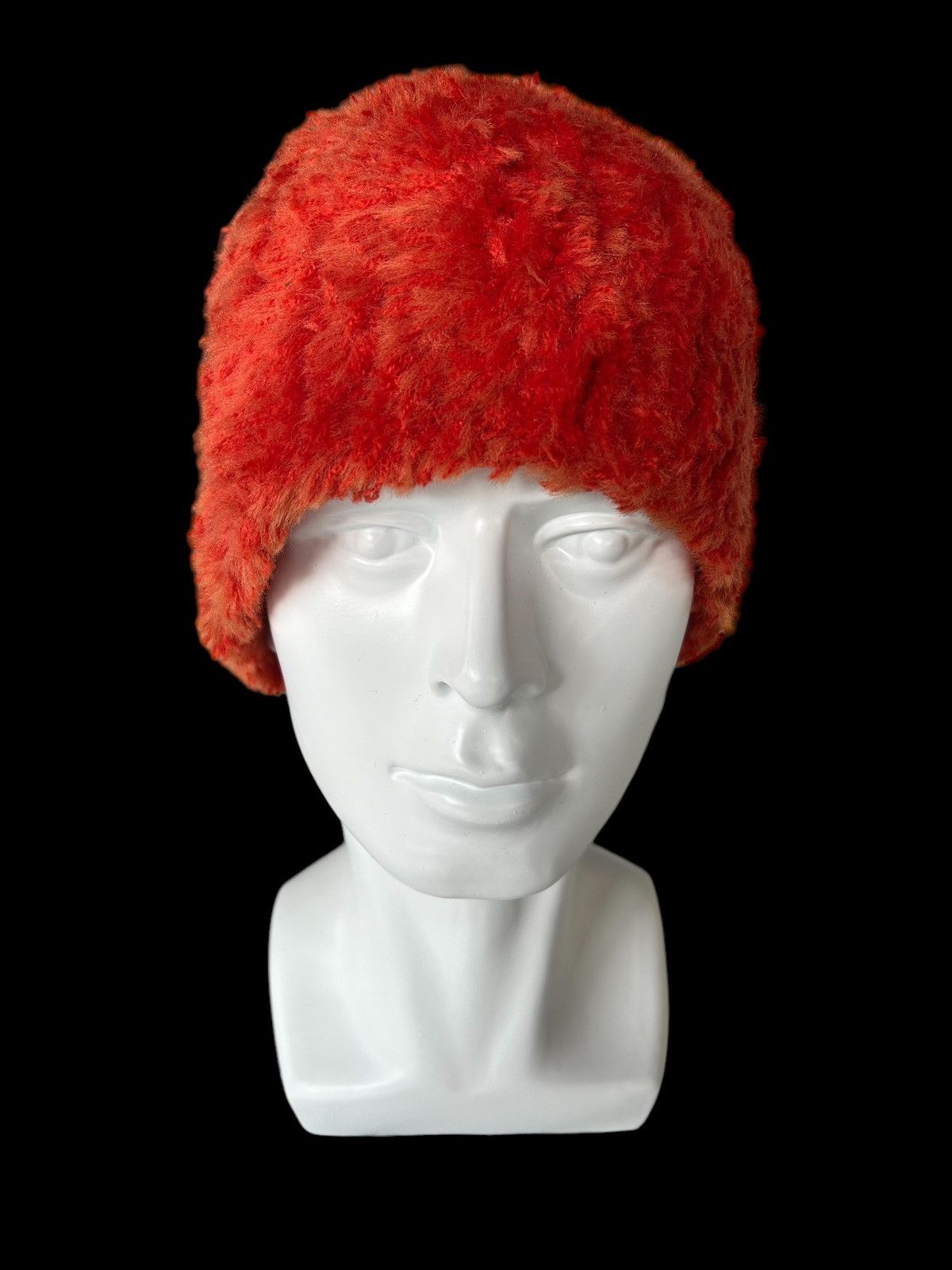 14th Addiction × Hysteric Glamour × Japanese Brand Punk Bondage Style Orange Mohair Beanie Hats Size ONE SIZE - 2 Thumbnail