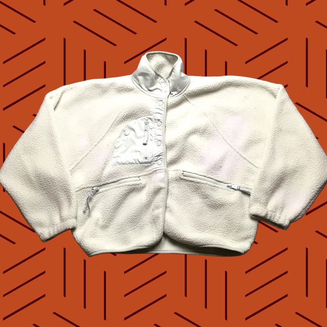 Vintage FP Movement Jacket Womens Small White Fleece Sherpa Cropped Full Zip Pockets Size S / US 4 / IT 40 - 1 Thumbnail