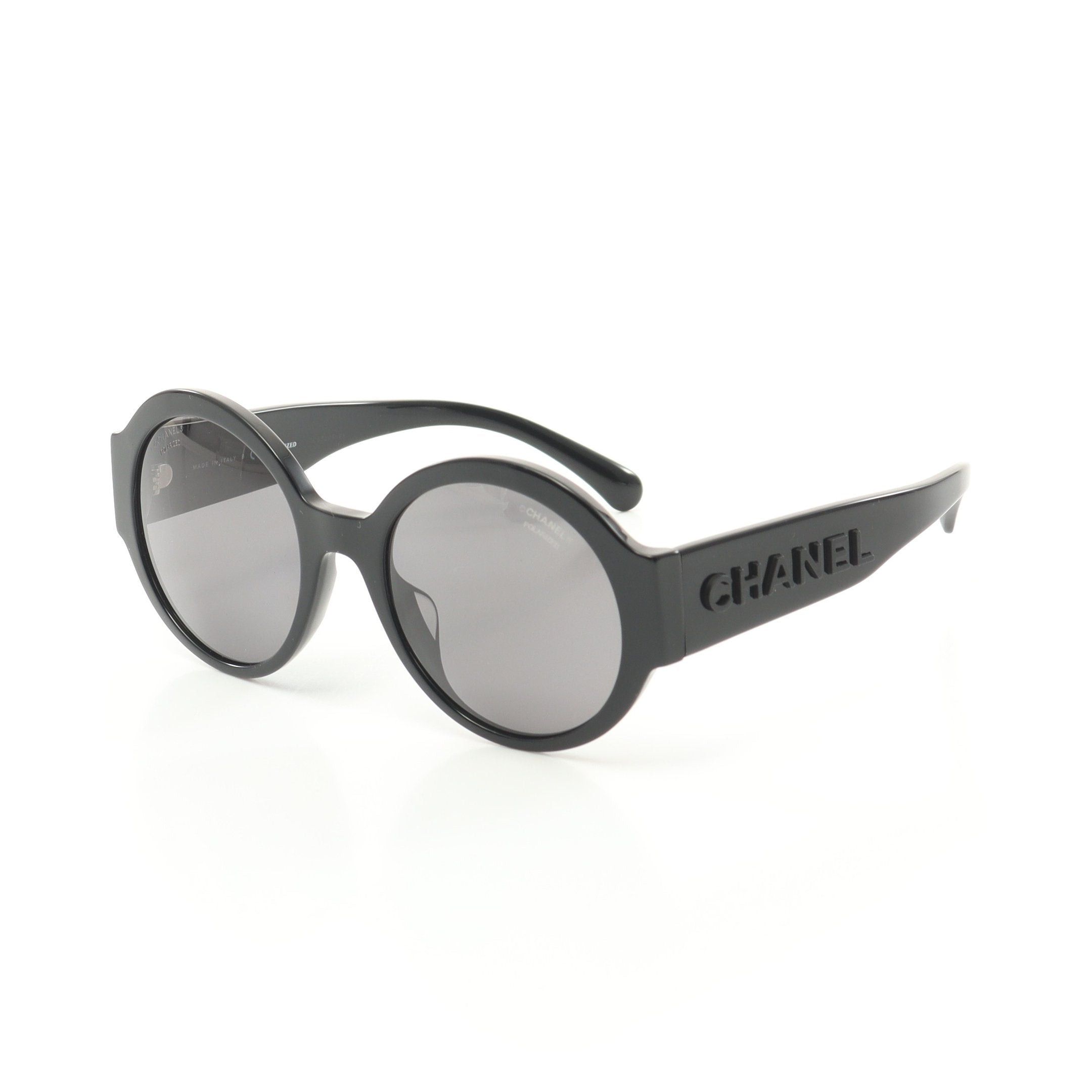 Chanel Chanel Logo Round Sunglasses Black Size ONE SIZE - 1 Thumbnail