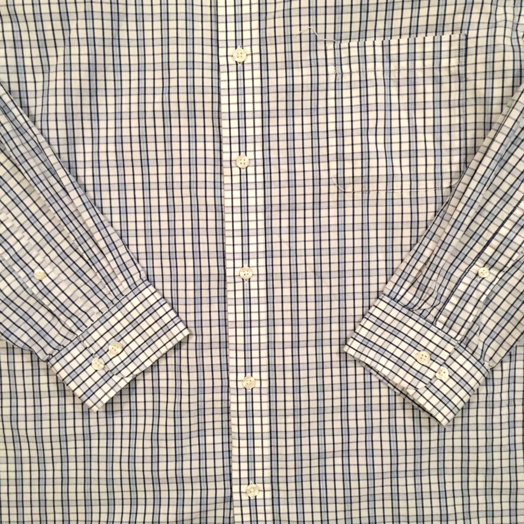 Croft & Barrow Croft & Barrow Shirt Mens 17.5 Classic Fit Blue Plaid Long Sleeve Button Up Size US XXL / EU 58 / 5 - 4 Thumbnail