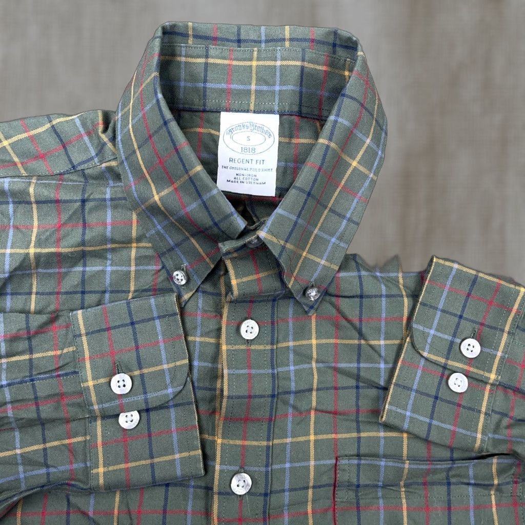 Brooks Brothers Brooks Brothers Flannel Shirt Green Plaid Button-Up Men Small Regular Fit Size US S / EU 44-46 / 1 - 1 Thumbnail