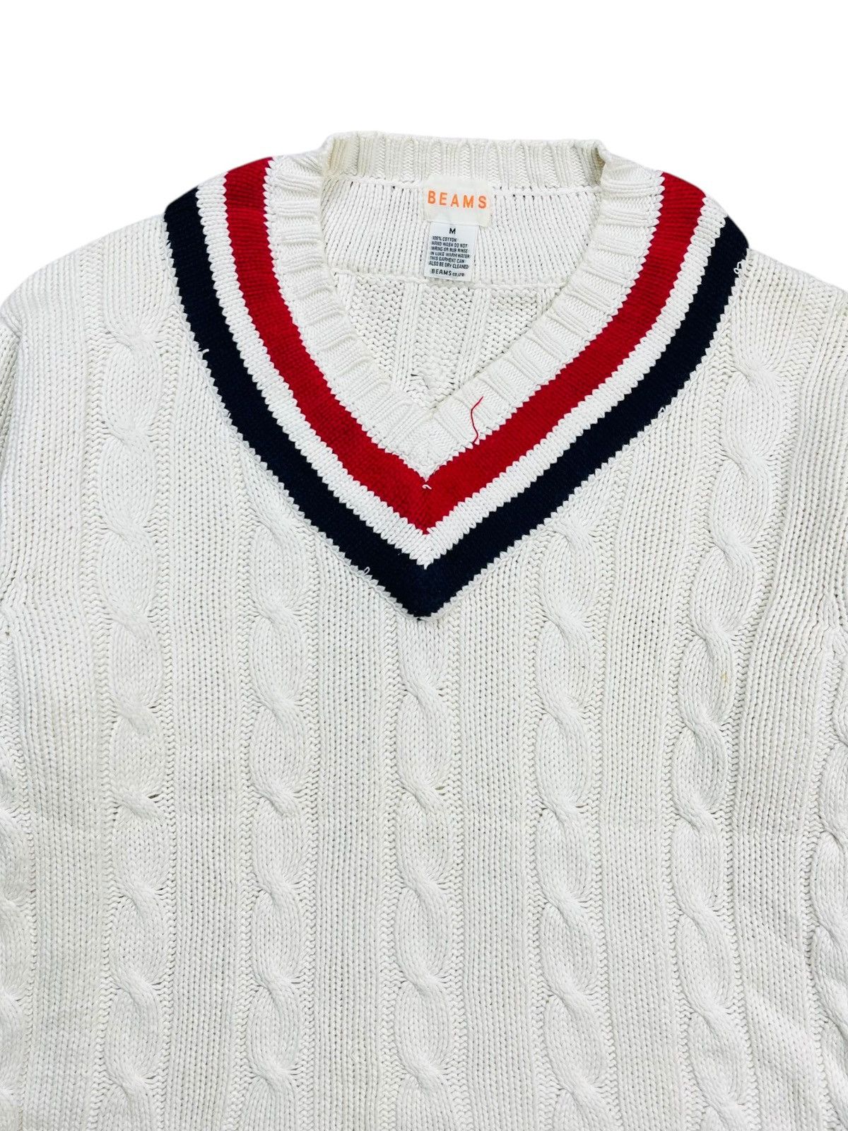 Beams Plus 1990s Beams - Tyler Style Big Vneck Knitted Sweater Size US M / EU 48-50 / 2 - 4 Thumbnail