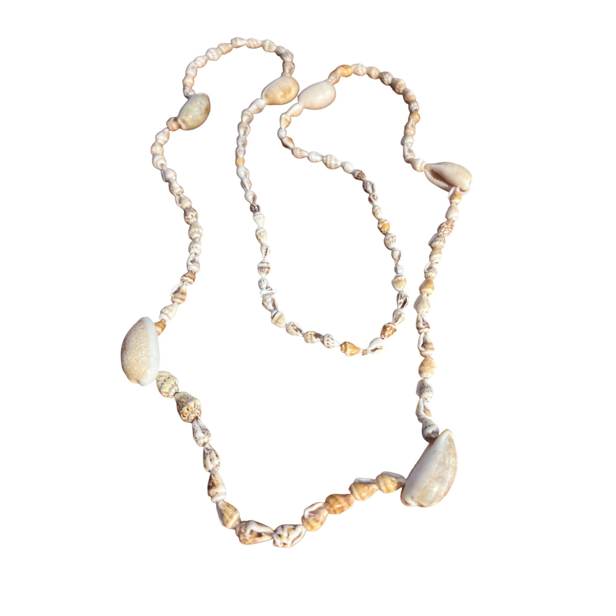 Other Vintage Hawaiian Shell Necklace Natural Beige White Shells C Size ONE SIZE - 1 Thumbnail