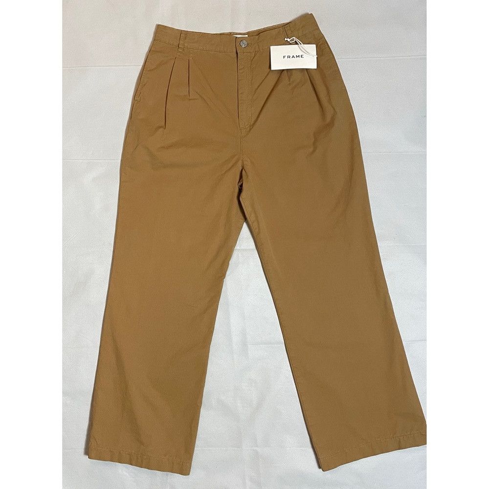 Frame NWT New $348 Frame Pleat Front Wide Leg Camel Chinos Pants Size 29" - 2 Thumbnail