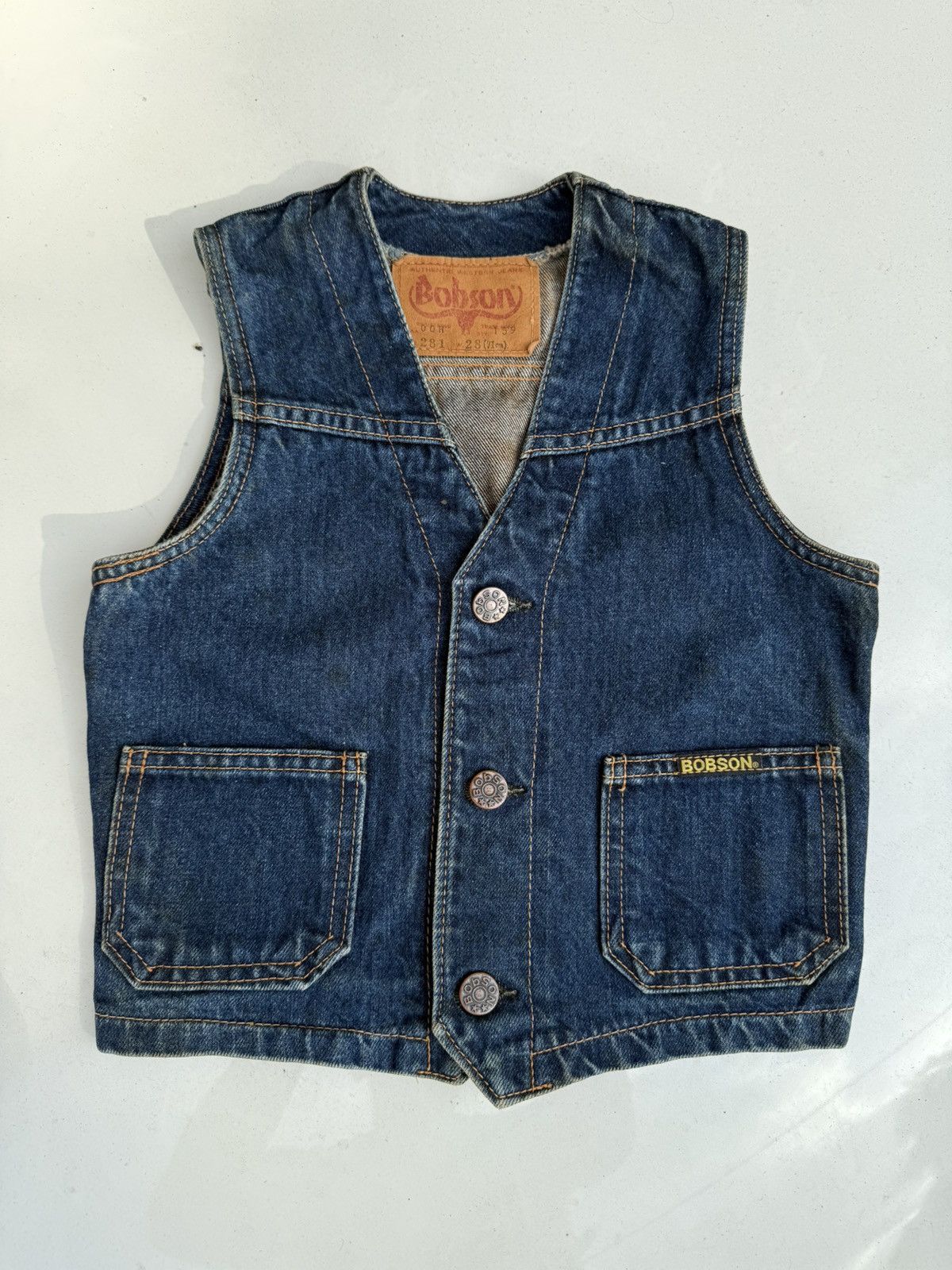 Vintage Vintage RARE 70s BOBSON Long Horn Toddler Denim Vest Size US XXS / EU 40 - 1 Thumbnail