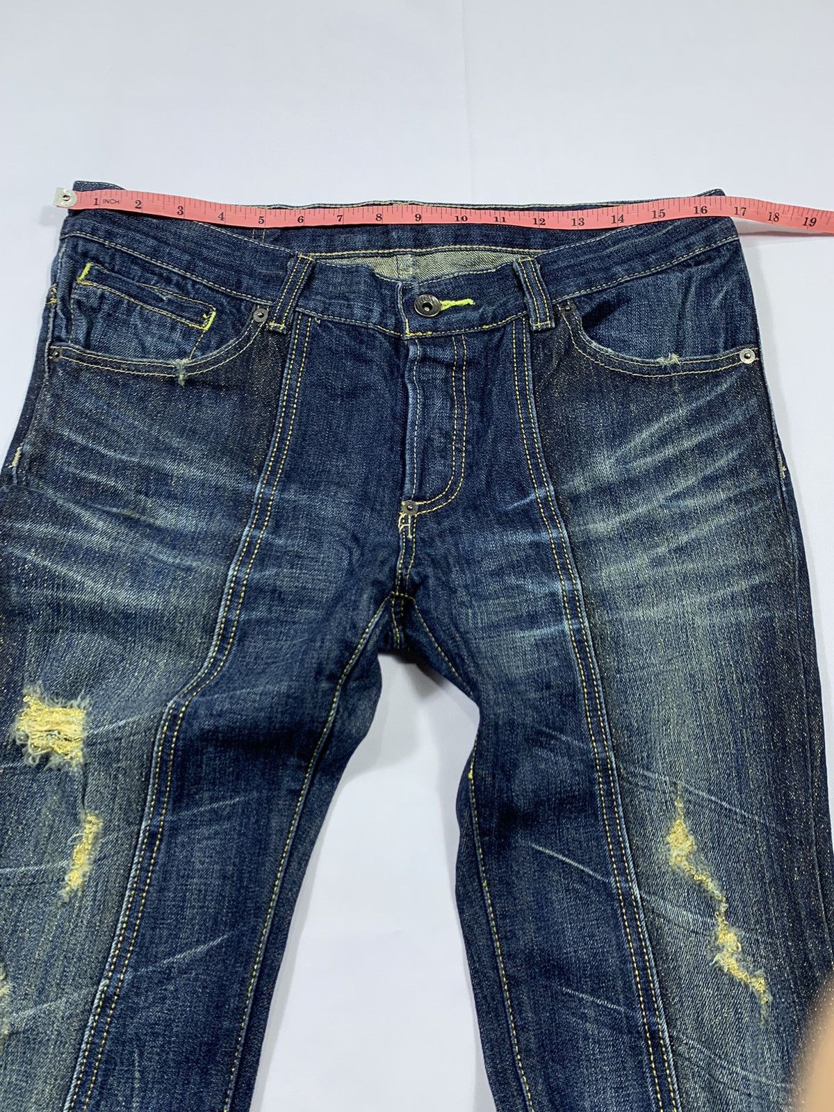BUFFALO BOBS Sick Flared Buffalo Hybrid Distresses Denim jeans Size US 32 / EU 48 - 10 Thumbnail
