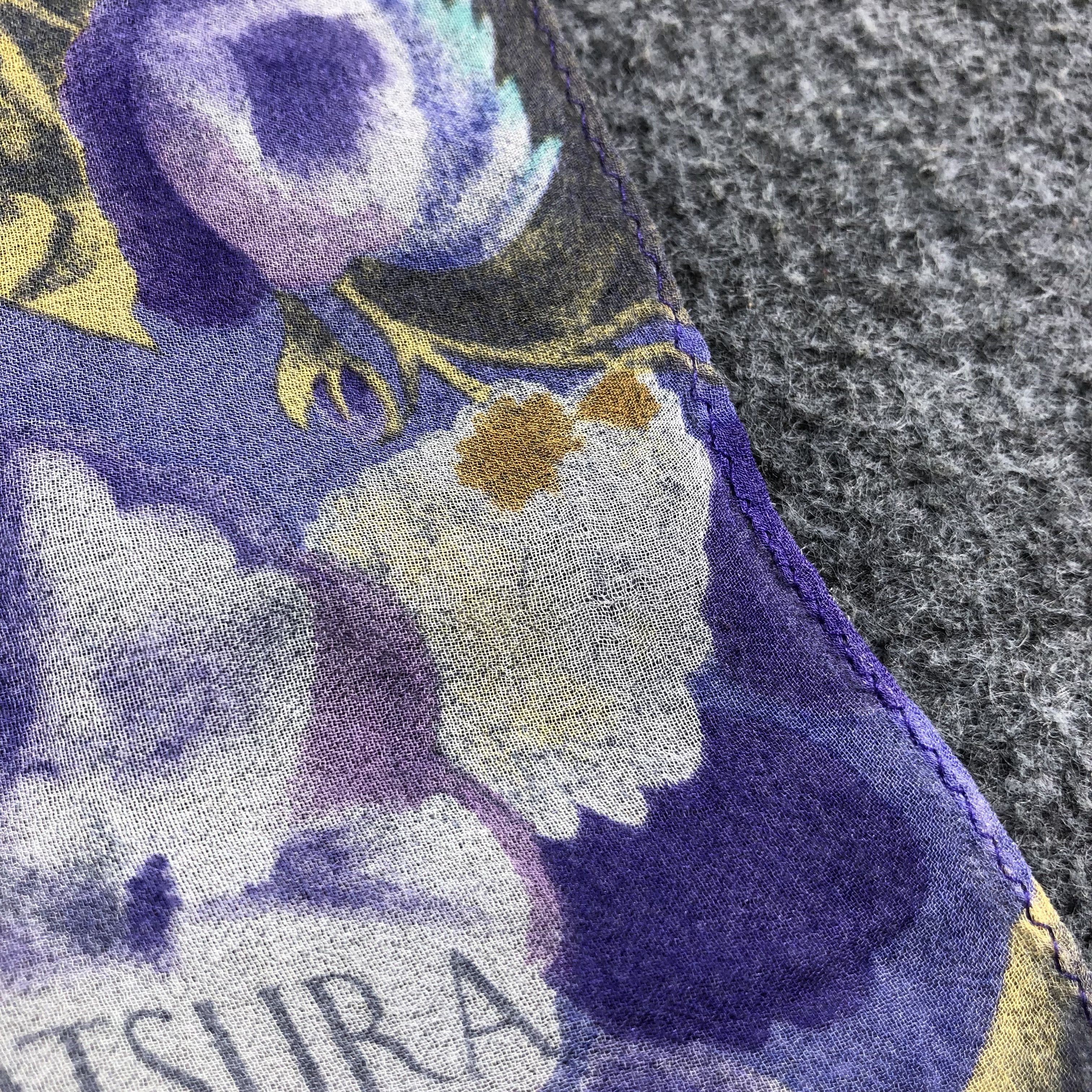Japanese Brand Yumi Katsura Floral Silk Scarf M601 Size ONE SIZE - 7 Thumbnail