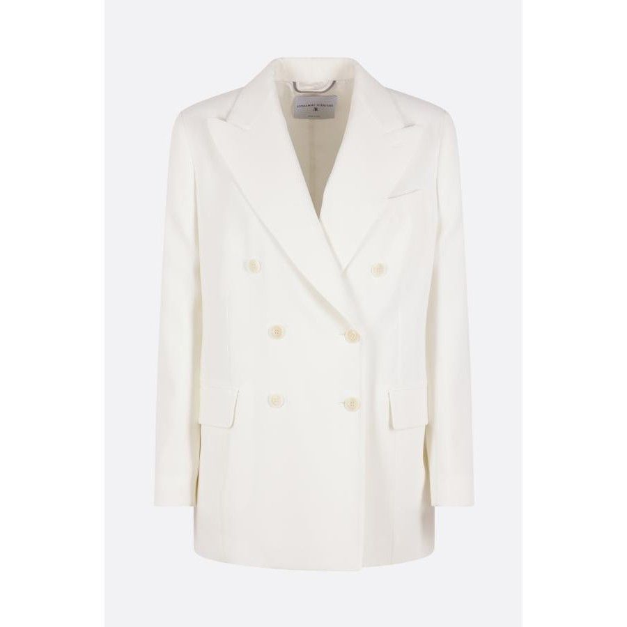 Ermanno Scervino ERMANNO SCERVINO Cady White Double-Breasted Jacket New & Aut Size S / US 4 / IT 40 - 1 Thumbnail