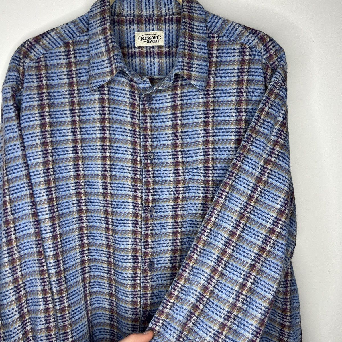 Missoni Vintage Missoni Sport Geometric Striped Button-Up Shirt Size US L / EU 52-54 / 3 - 6 Thumbnail
