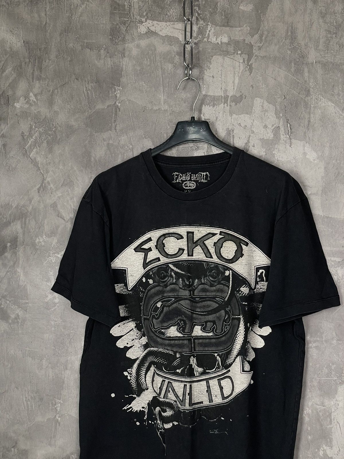 Ecko Unltd. × Vintage Vintage Y2K Ecko Unltd Affliction Style Black Skull T-Shirt Size US M / EU 48-50 / 2 - 7 Thumbnail