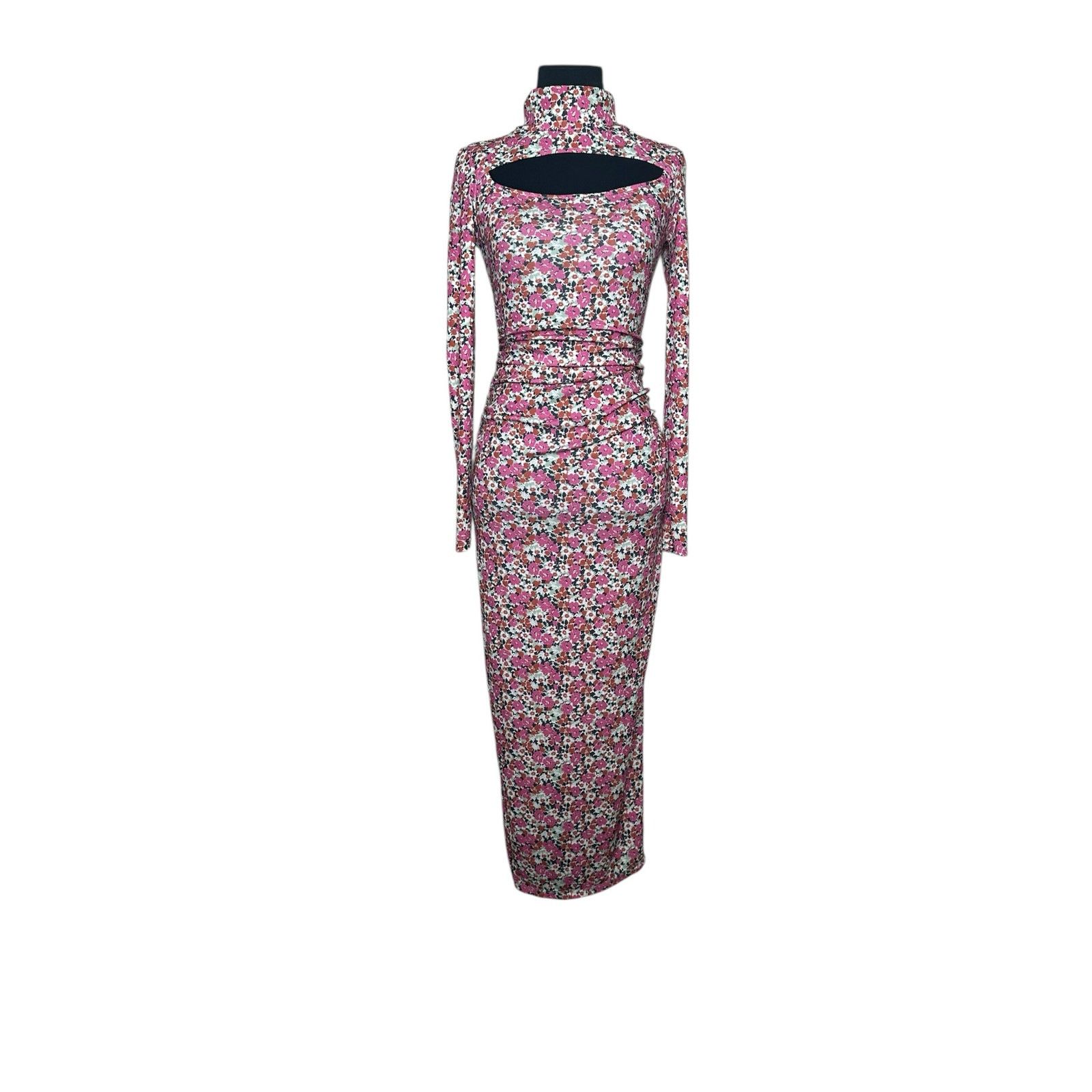 Zara Zara pink floral long sleeves maxi pencil dress size Small Size S / US 4 / IT 40 - 15 Thumbnail
