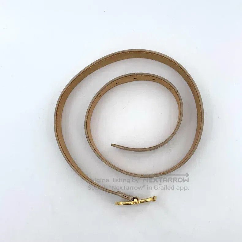 Louis Vuitton Louis Vuitton Damier Beige Checkerboard Gold Buckle Belt Size ONE SIZE - 3 Thumbnail