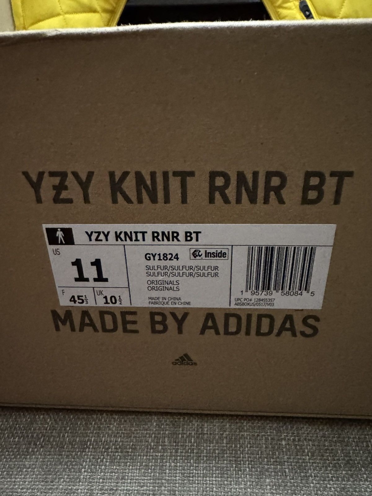 Yeezy YZY KNIT RNR BT (Sulfur) Size US 11 / EU 44 - 6 Thumbnail