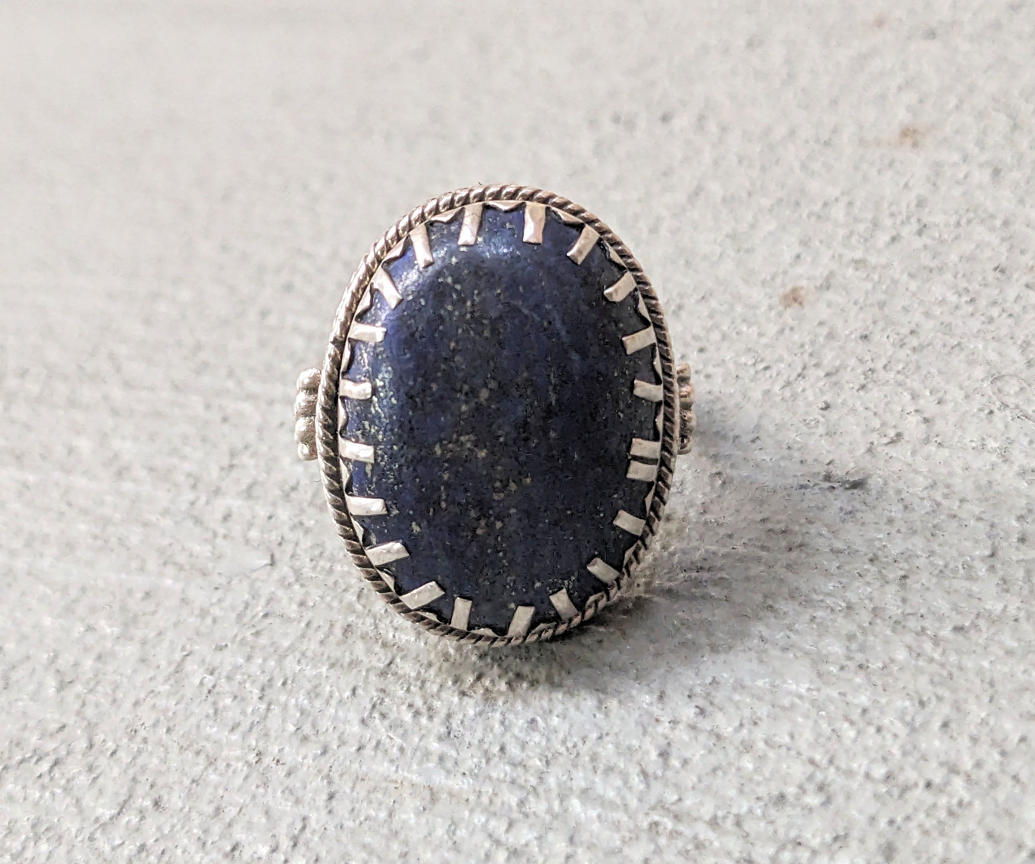 Jewelry × Vintage Vintage Sterling Silver Ring Blue Lapis Lazuli Size 7.75 Size ONE SIZE - 3 Thumbnail