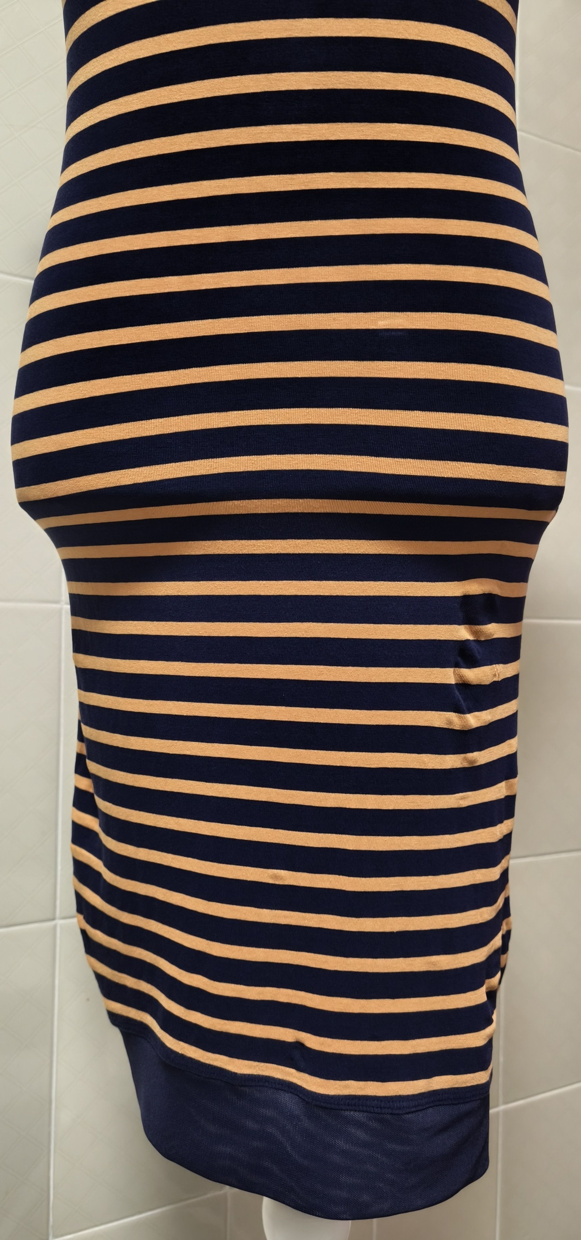 Jean Paul Gaultier 2000's Short dress in navy and orange stripes Size XS / US 0-2 / IT 36-38 - 17 Thumbnail