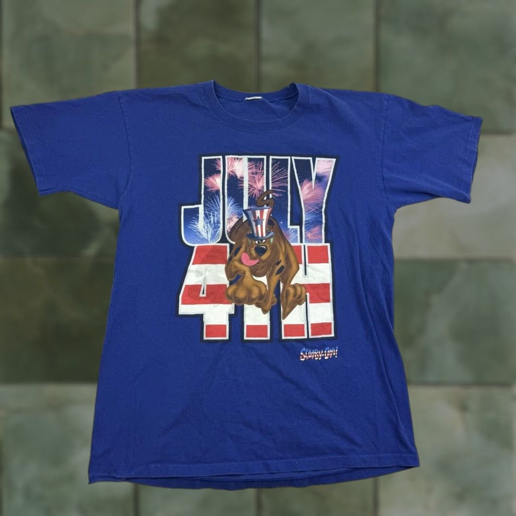 Vintage VINTAGE Scooby-Doo Shirt Adult Medium Blue 90s USA Indy 4th July Warner Bros. Mens Shirts T-Shirt Crew Neck Short Sleeve Regular Pattern Solid States Size US M / EU 48-50 / 2 - 1 Thumbnail